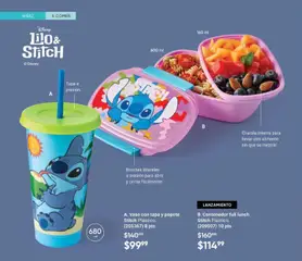 Vista previa de Contenedor full lunch Stitch Plástico., Stitch plastic full lunch container., nuevo folleto de la tienda, válido en México a partir del 28.11.2025 | Página: 188 | Productos: Contenedor