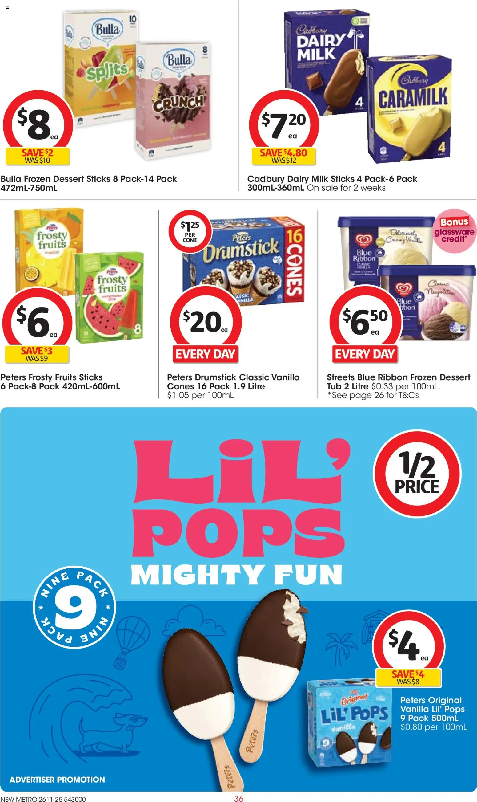 Coles catalogue - valid from 26.11.2025 | Page: 36 | Products: Milk, Dairy, Glassware, Fruits