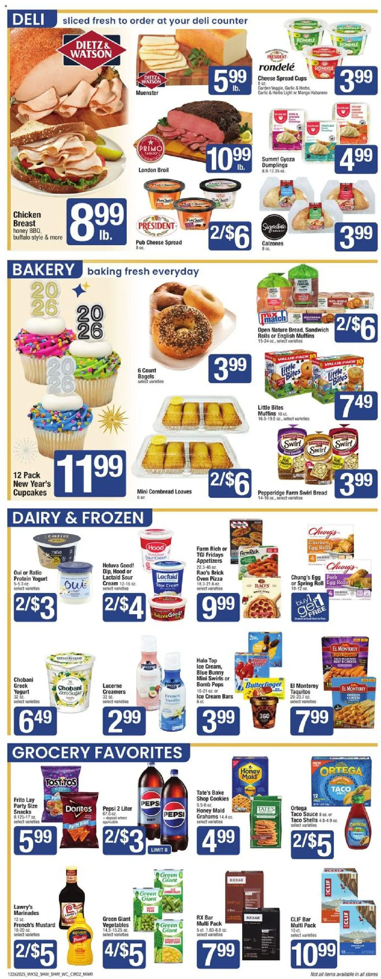 Shaw's Weekly Ad - valid from 26.12.2025 | Page: 2 | Products: Cheese, Pizza, Vegetables, Sauce