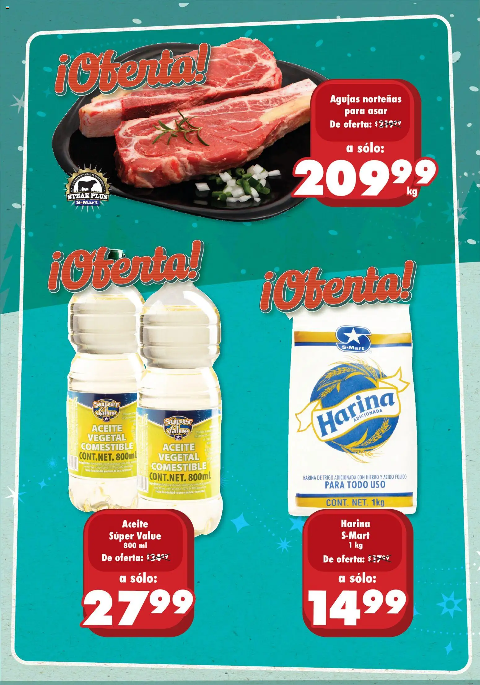 Nuevas ofertas de S-Mart válidas en toda la República Mexicana desde el 07.11.2025. ¡Encuentra las mejores ofertas en S-Mart folleto Ofertas de Feria Monterrey! | Página: 1 | Productos: Harina, Aceite