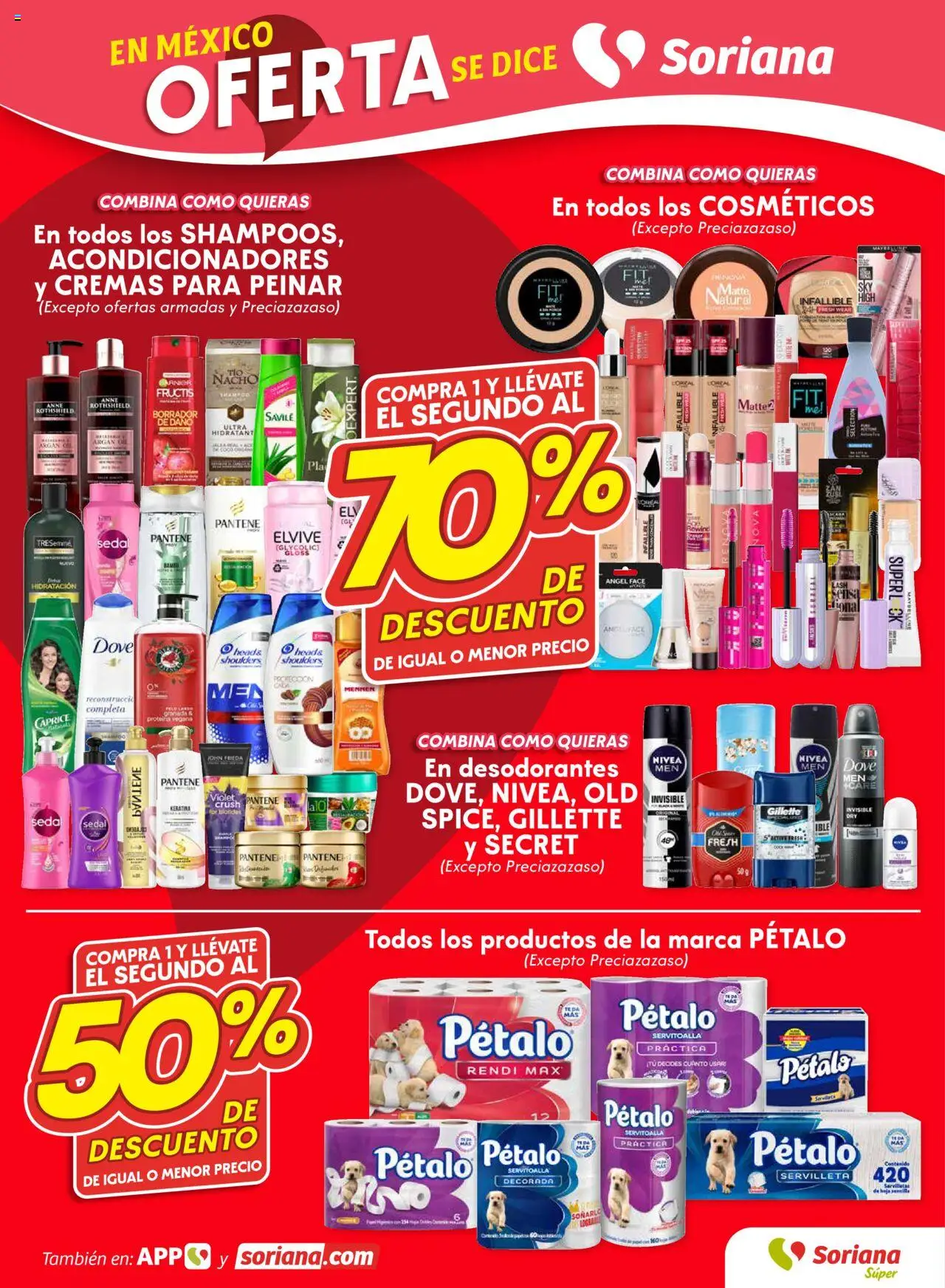 Nuevas ofertas de Soriana válidas en toda la República Mexicana desde el 07.08.2025. ¡Encuentra las mejores ofertas en Soriana - Fin de Semana Súper: Chih, Delicias, Dur y Coah JJ(excepto Saltillo)! | Página: 5 | Productos: Servilletas