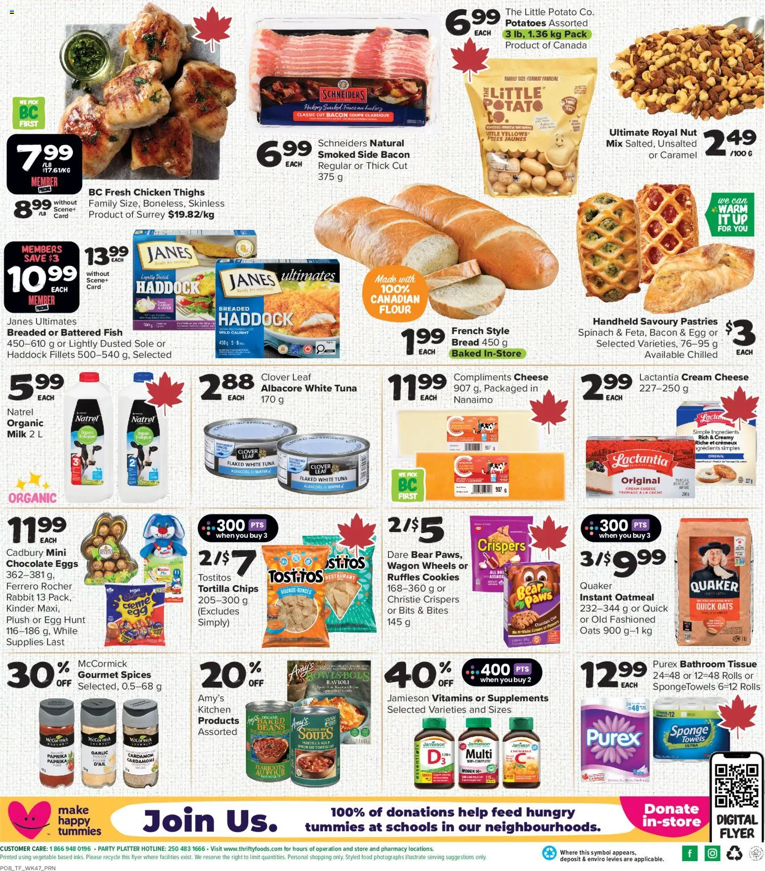 Thrifty Foods flyer valid from 19.03.2026 | Page: 2 | Products: Chips, Cream, Bread, Chocolate