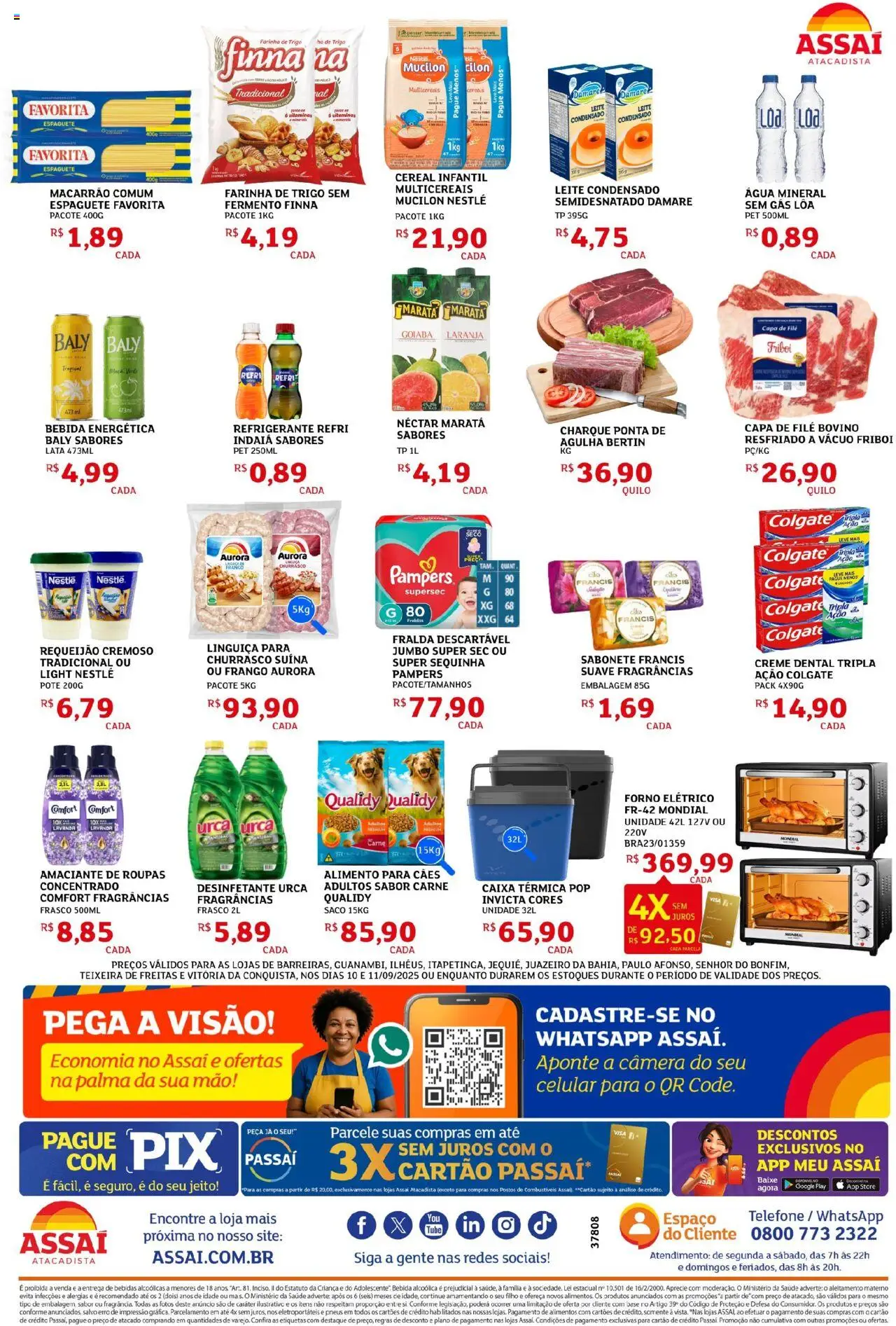 Assaí Atacadista Folheto - válido de 10.09.2025 | Página: 2 | Produtos: Celular, Macarrão, Requeijão, Desinfetante
