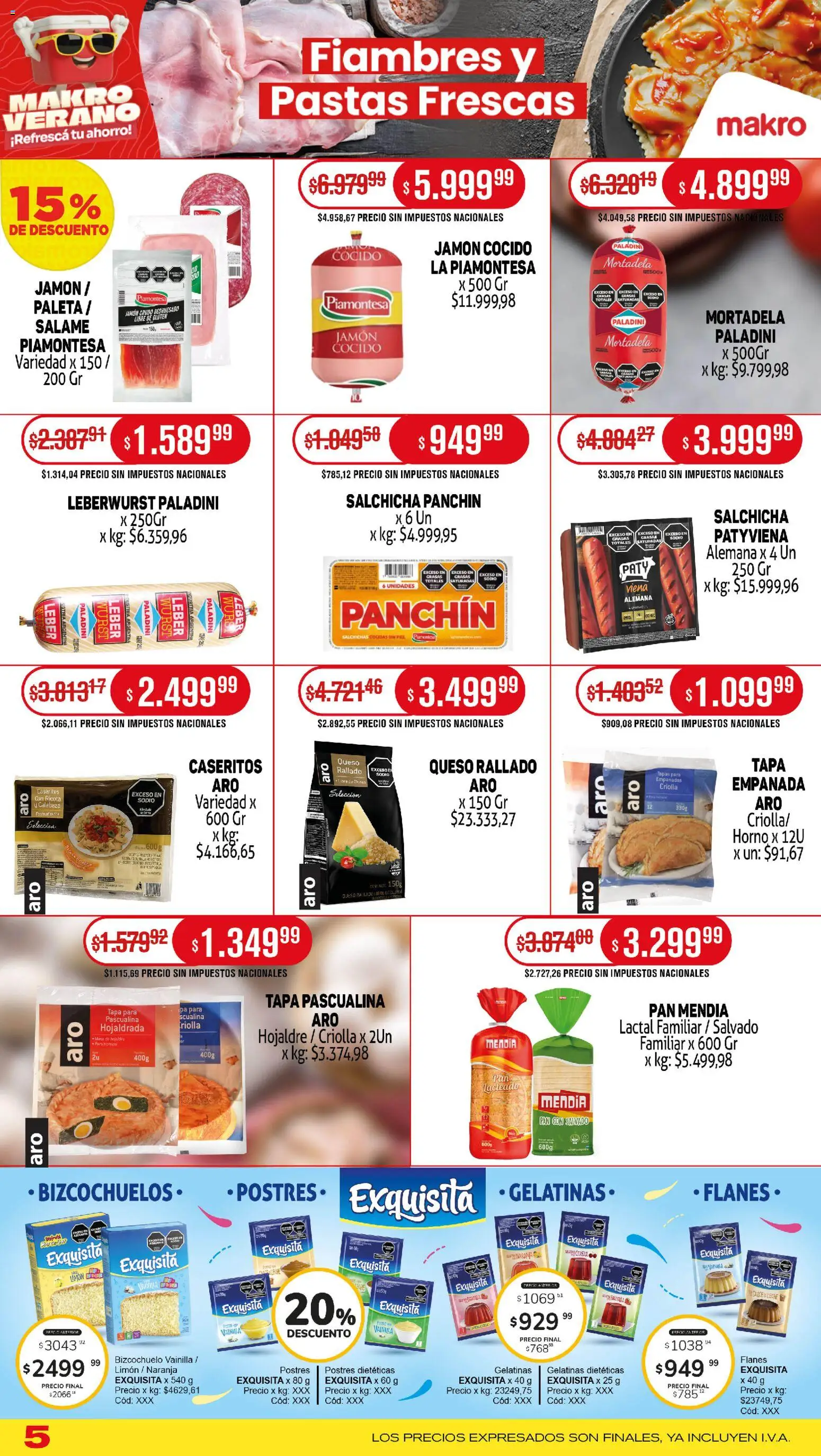 Makro ofertas │ válido desde el 02.01.2026 | Página: 5 | Productos: Paleta, Limón, Jamón, Té