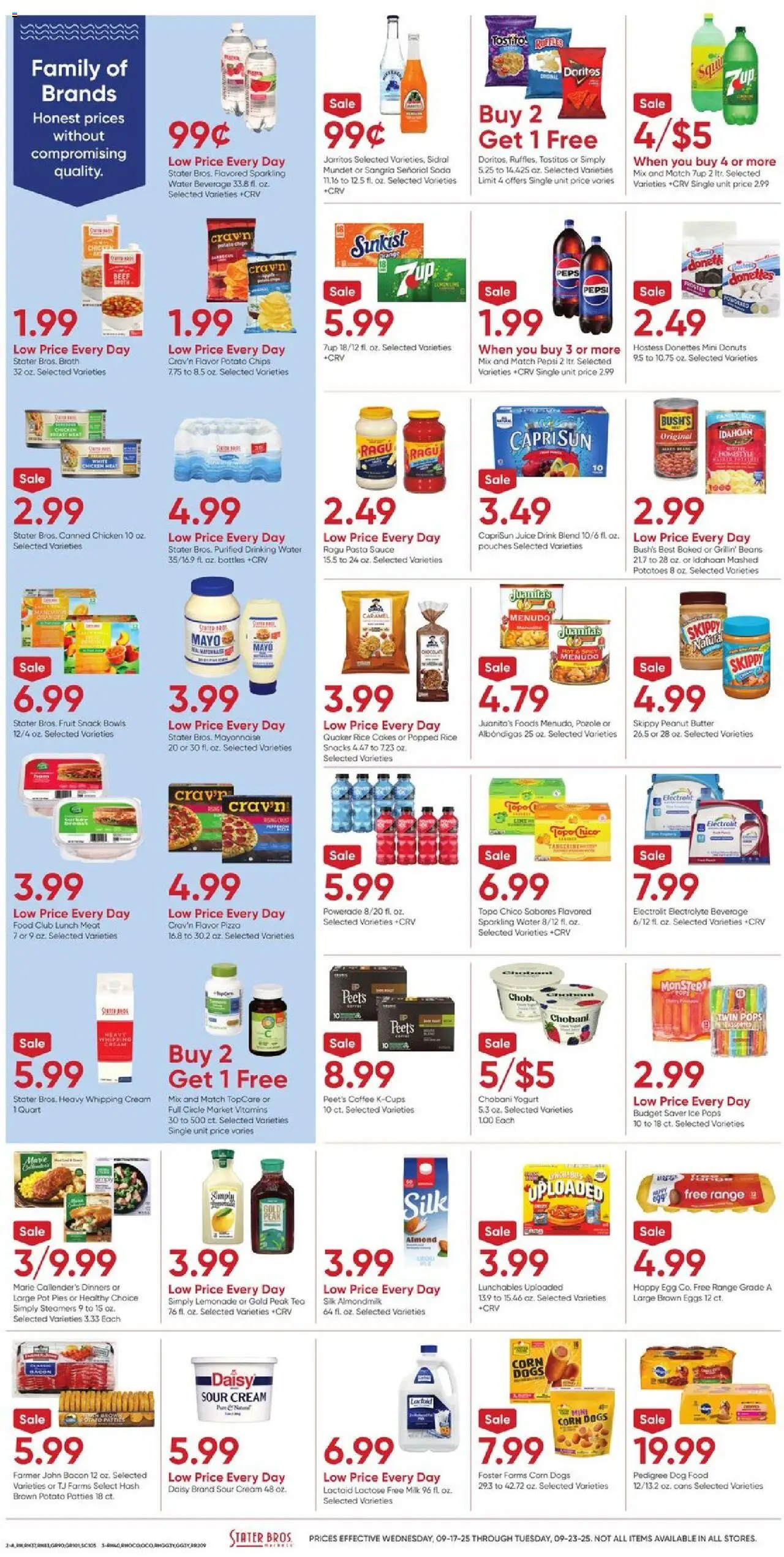 Stater Bros Weekly Ad - valid from 17.09.2025 | Page: 2 | Products: Butter, Juice, Mayonnaise, Sauce