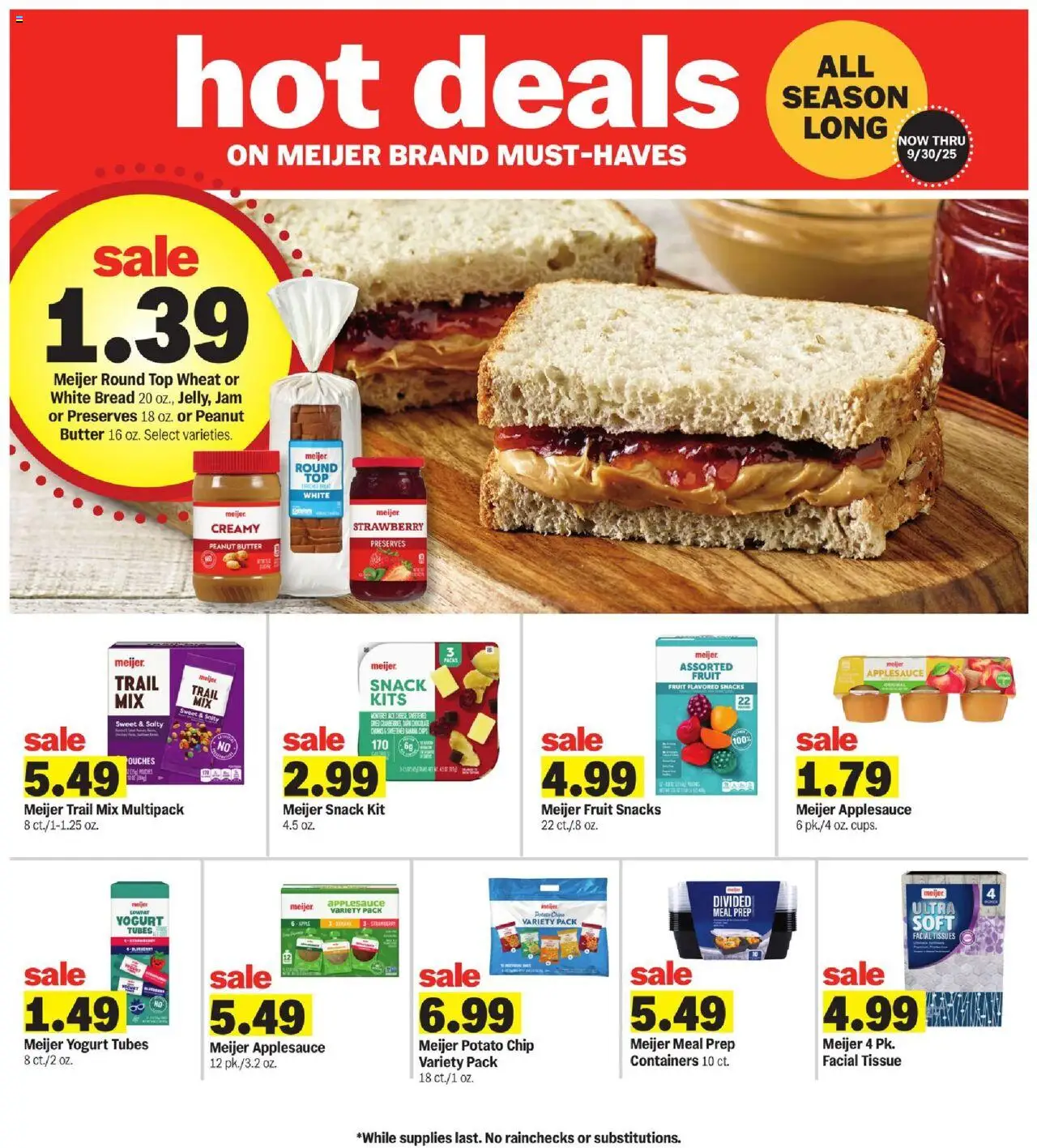 Meijer Weekly Ad - valid from 10.09.2025 | Page: 19 | Products: Butter, Yogurt, Bread, Chips