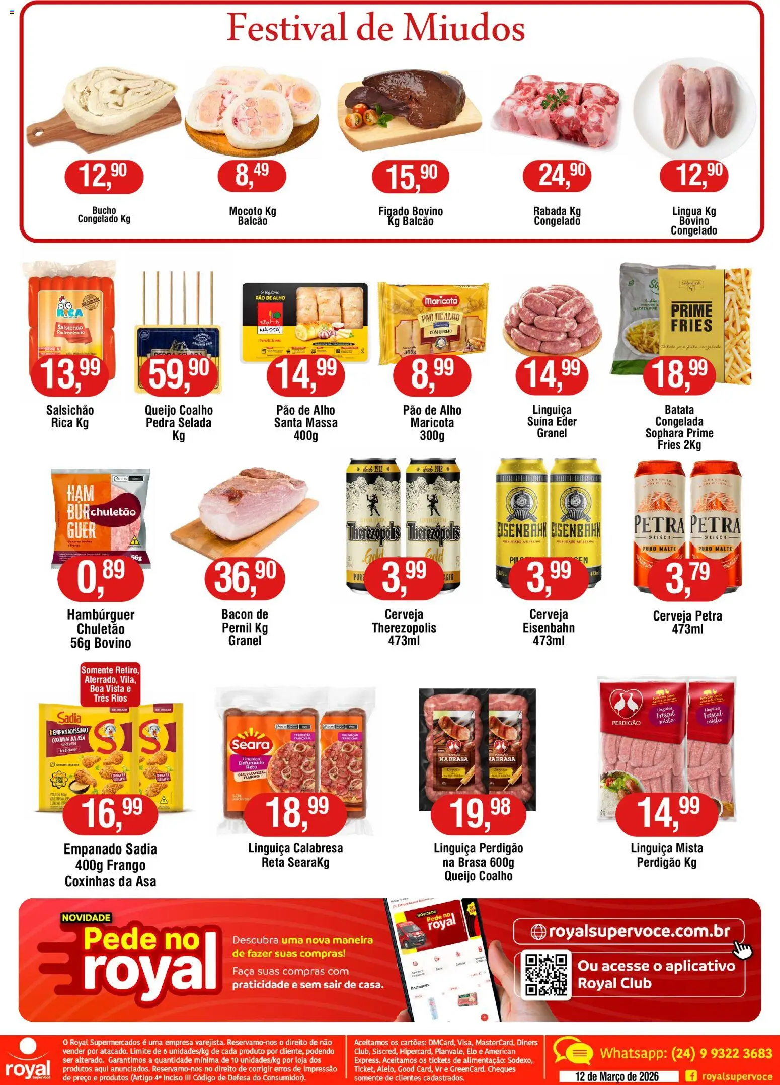 Royal Supermercados Folheto - válido de 12.03.2026 | Página: 2 | Produtos: Eisenbahn, Queijo, Queijo coalho, Massa