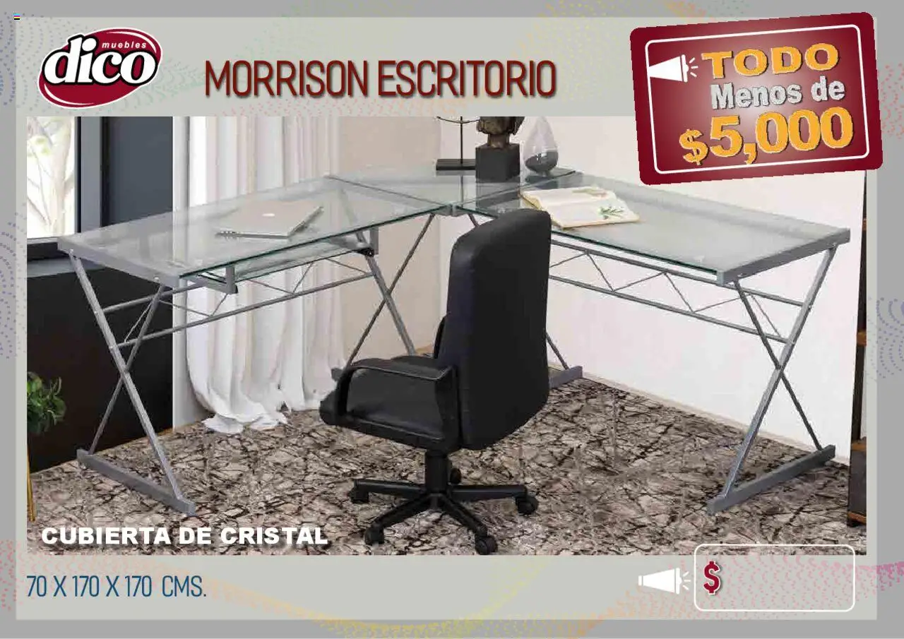 Nuevas ofertas de Muebles Dico válidas en toda la República Mexicana desde el 12.02.2025. ¡Encuentra las mejores ofertas en Muebles Dico catálogo Todo Menos! | Página: 70 | Productos: Escritorio