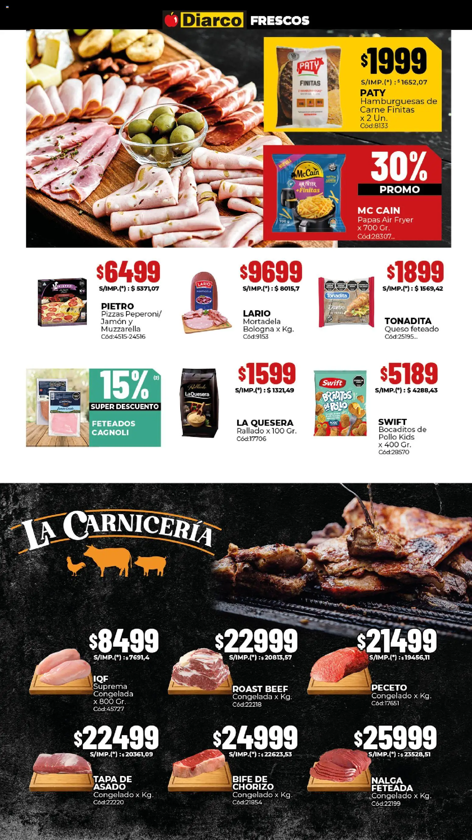 Diarco ofertas │ válido desde el 27.04.2026 | Página: 10 | Productos: Mortadela, Muzzarella, Queso, Chorizo