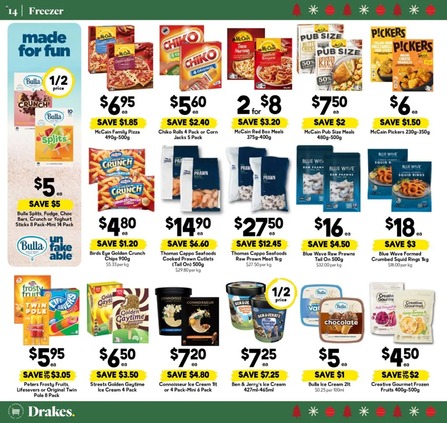 Drakes catalogue - valid from 10.12.2025 | Page: 14 | Products: Bacon, Yoghurt, Raspberry, Freezer