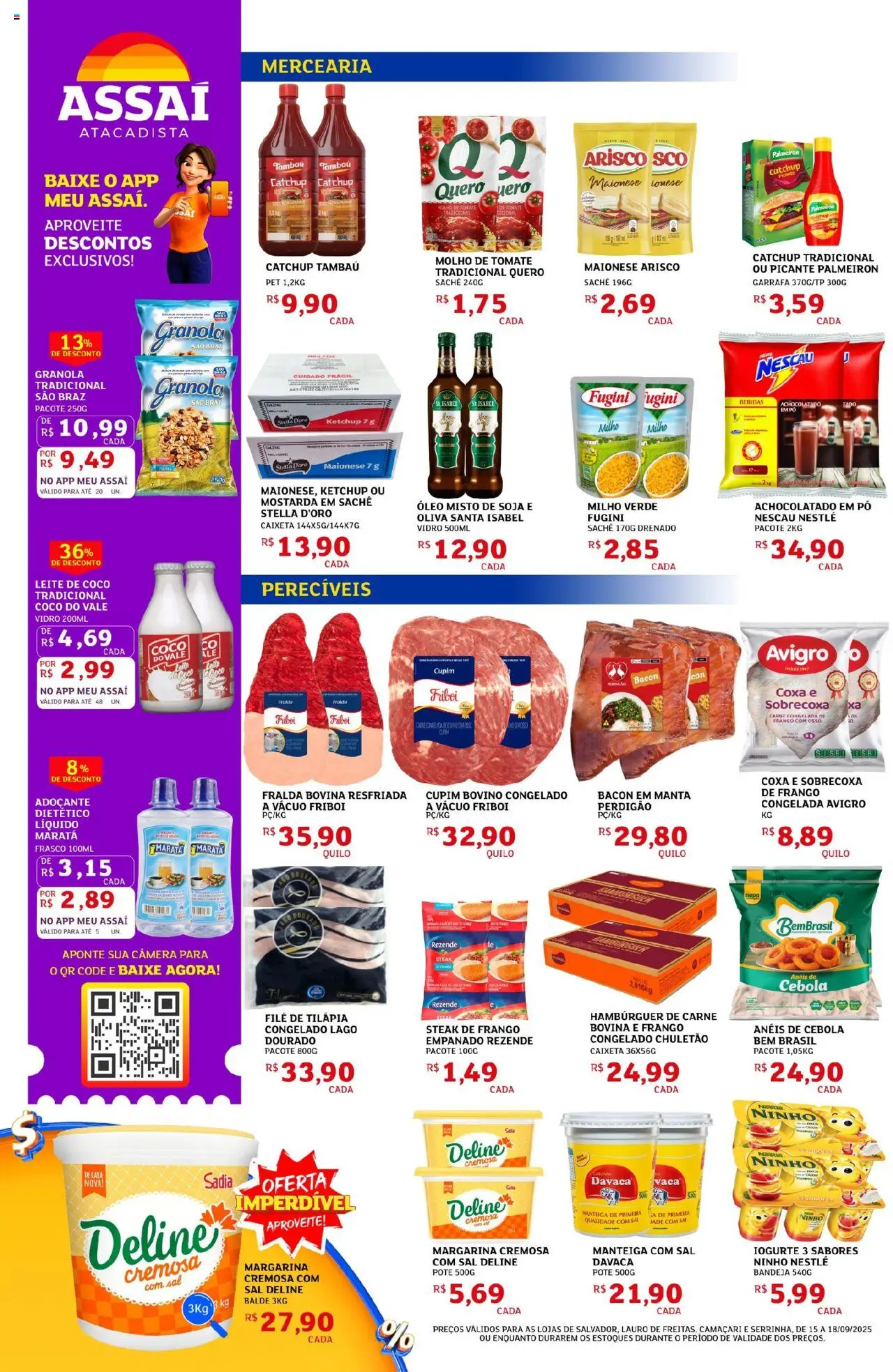 Assaí Atacadista Folheto - válido de 15.09.2025 | Página: 2 | Produtos: Molho de tomate, Granola, Sal, Balde