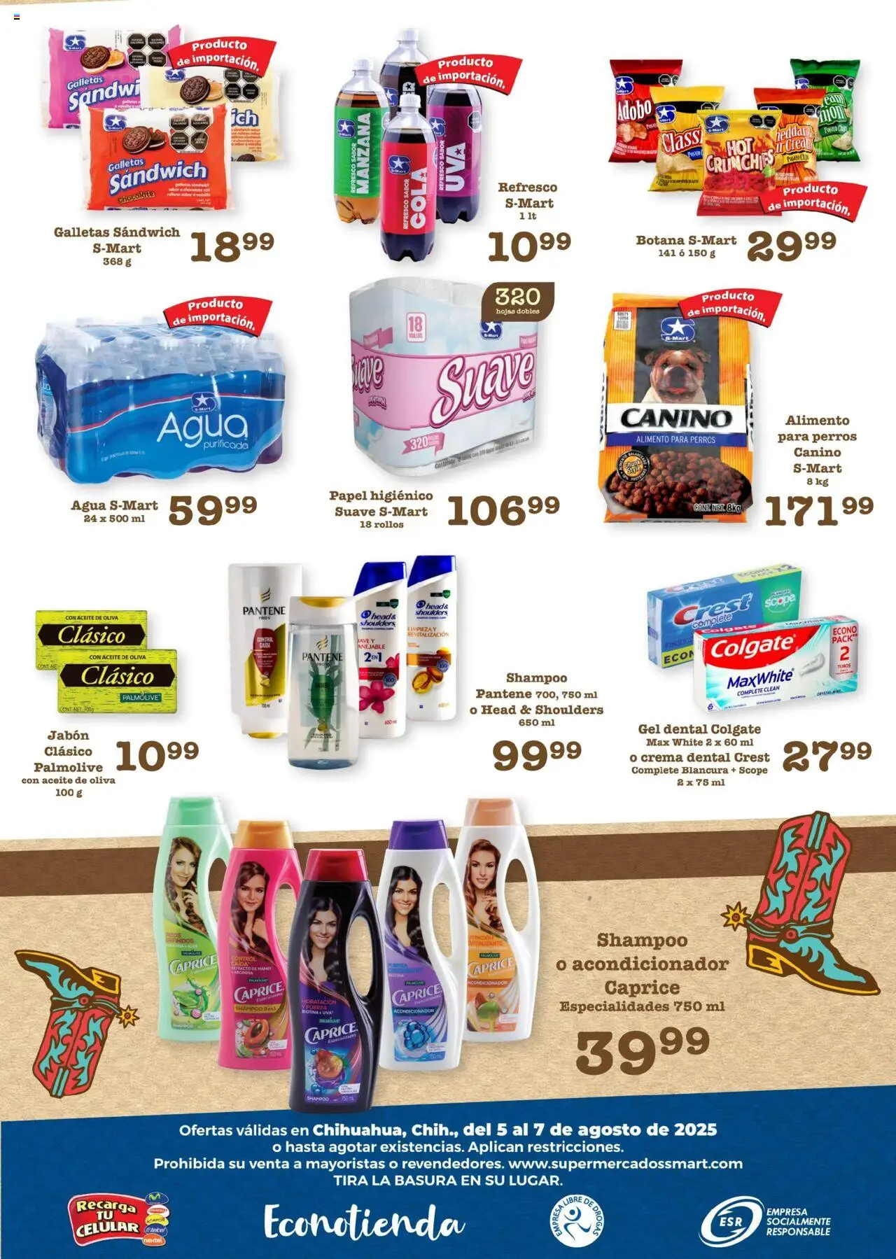Nuevas ofertas de S-Mart válidas en toda la República Mexicana desde el 05.08.2025. ¡Encuentra las mejores ofertas en S-Mart folleto! | Página: 6 | Productos: Manzana, Agua, Chocolate, Papel higiénico