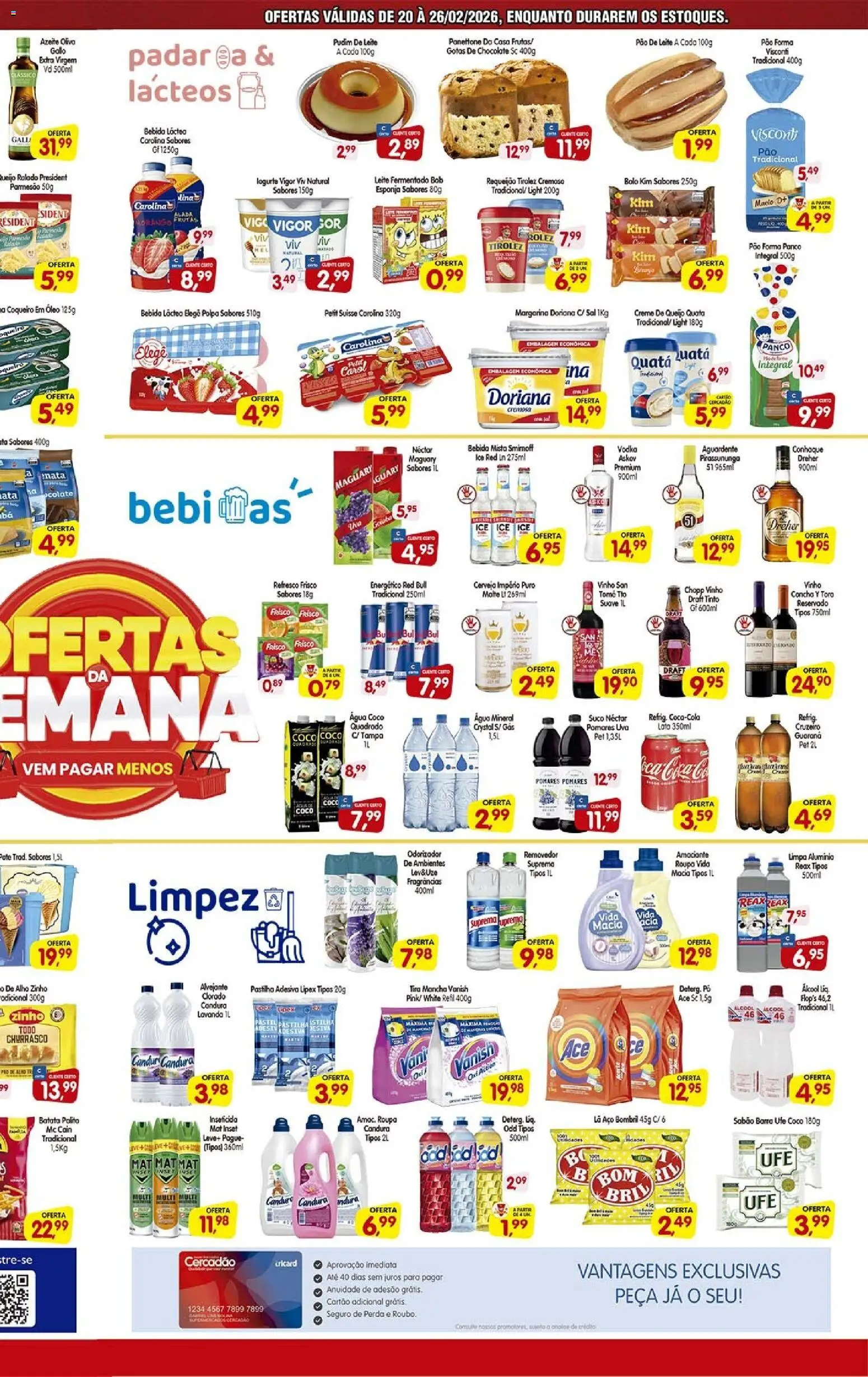 Cercadão Folheto - válido de 20.02.2026 | Página: 3 | Produtos: Esponja, Alvejante, Vinho, Vanish