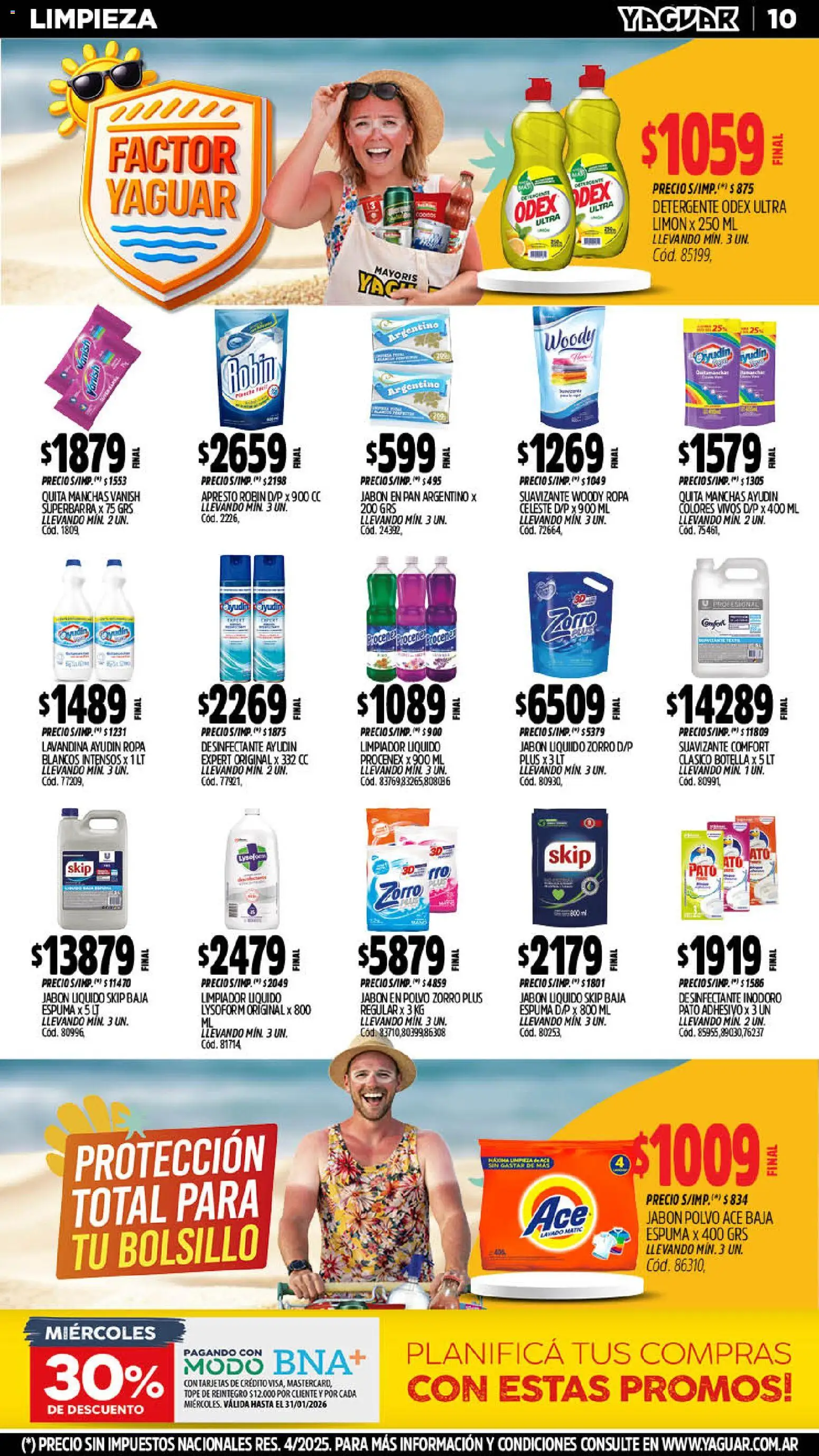 Yaguar - Oferta Semanal General Roca │ válido desde el 19.01.2026 | Página: 10 | Productos: Inodoro, Limón, Pan, Suavizante