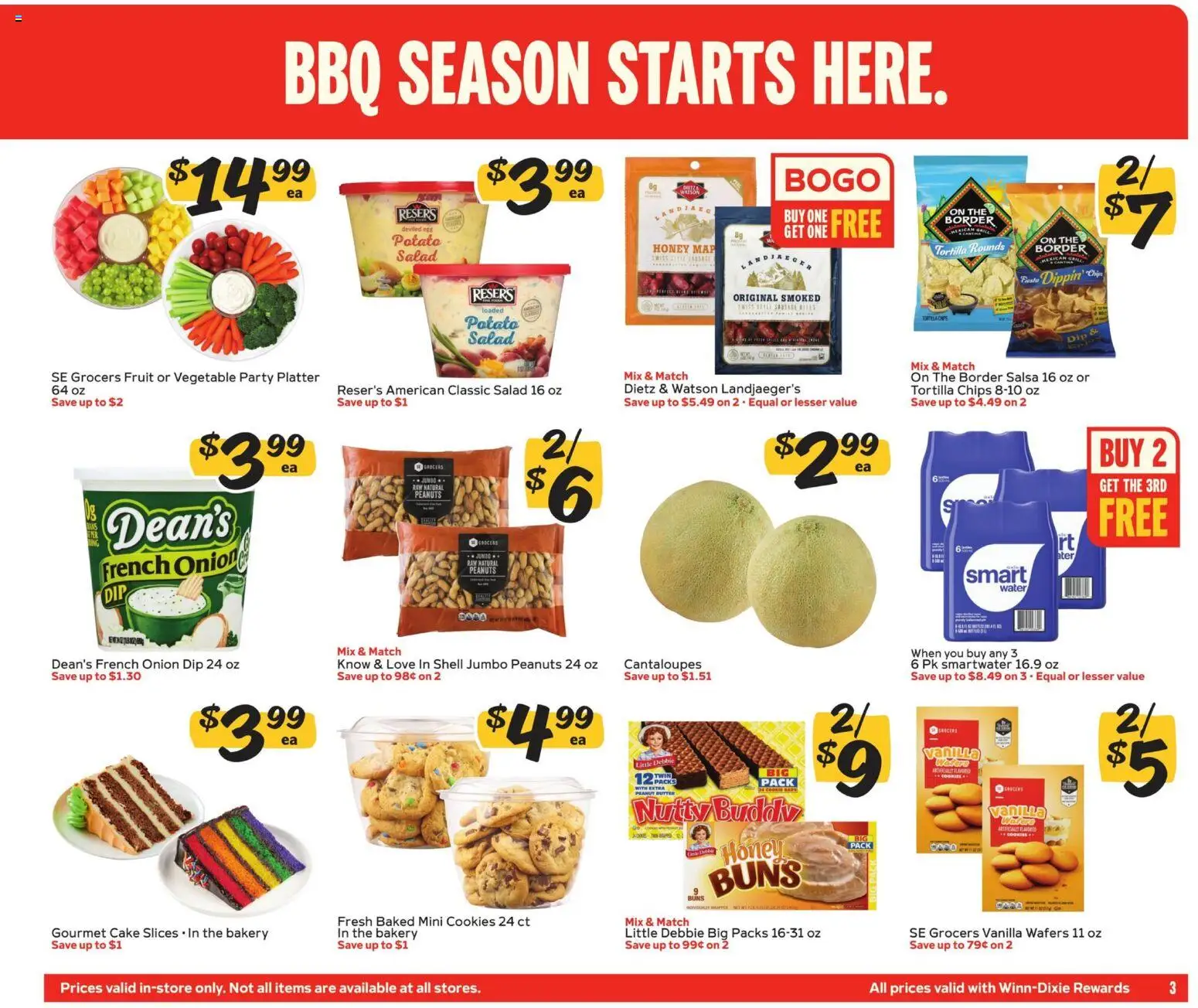 Winn Dixie In-Store Flyer - valid from 08.04.2026 | Page: 3 | Products: Bakery, Butter, Chips, Cookies