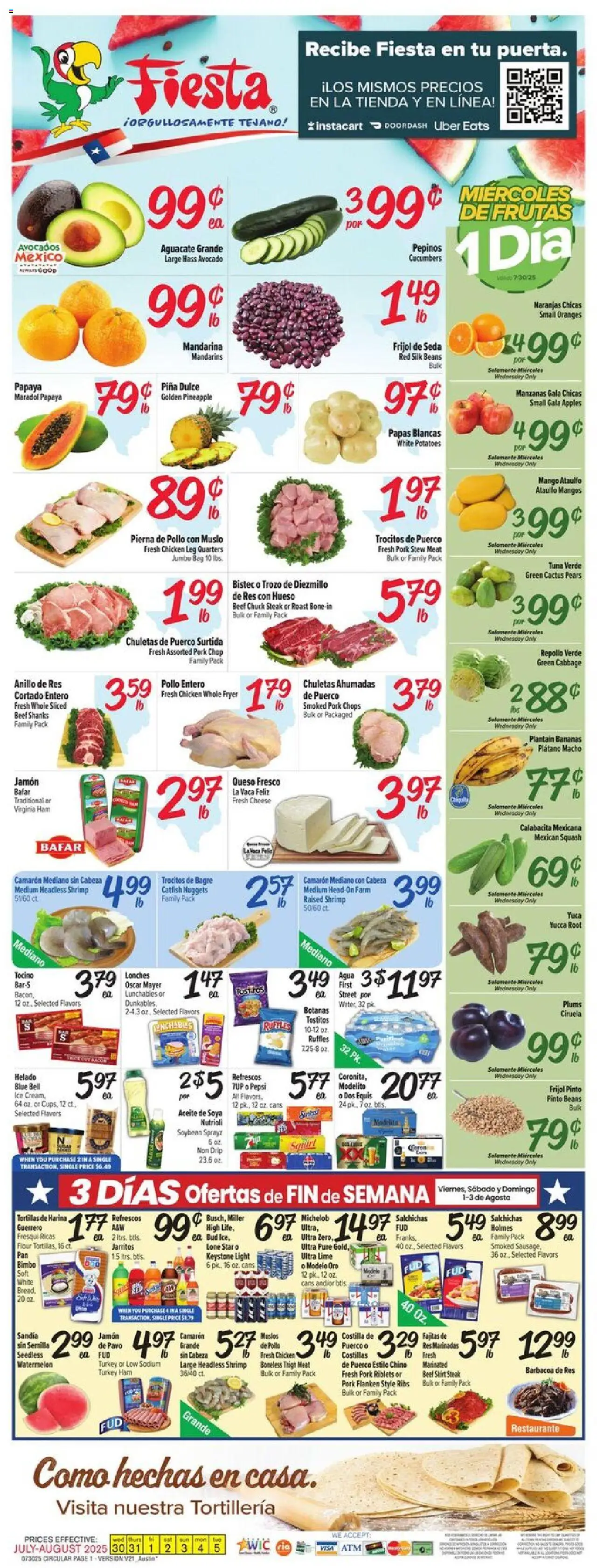 Fiesta Mart Weekly Ad - valid from 30.07.2025 | Page: 1 | Products: Cheese, Ham, Potatoes, Lime