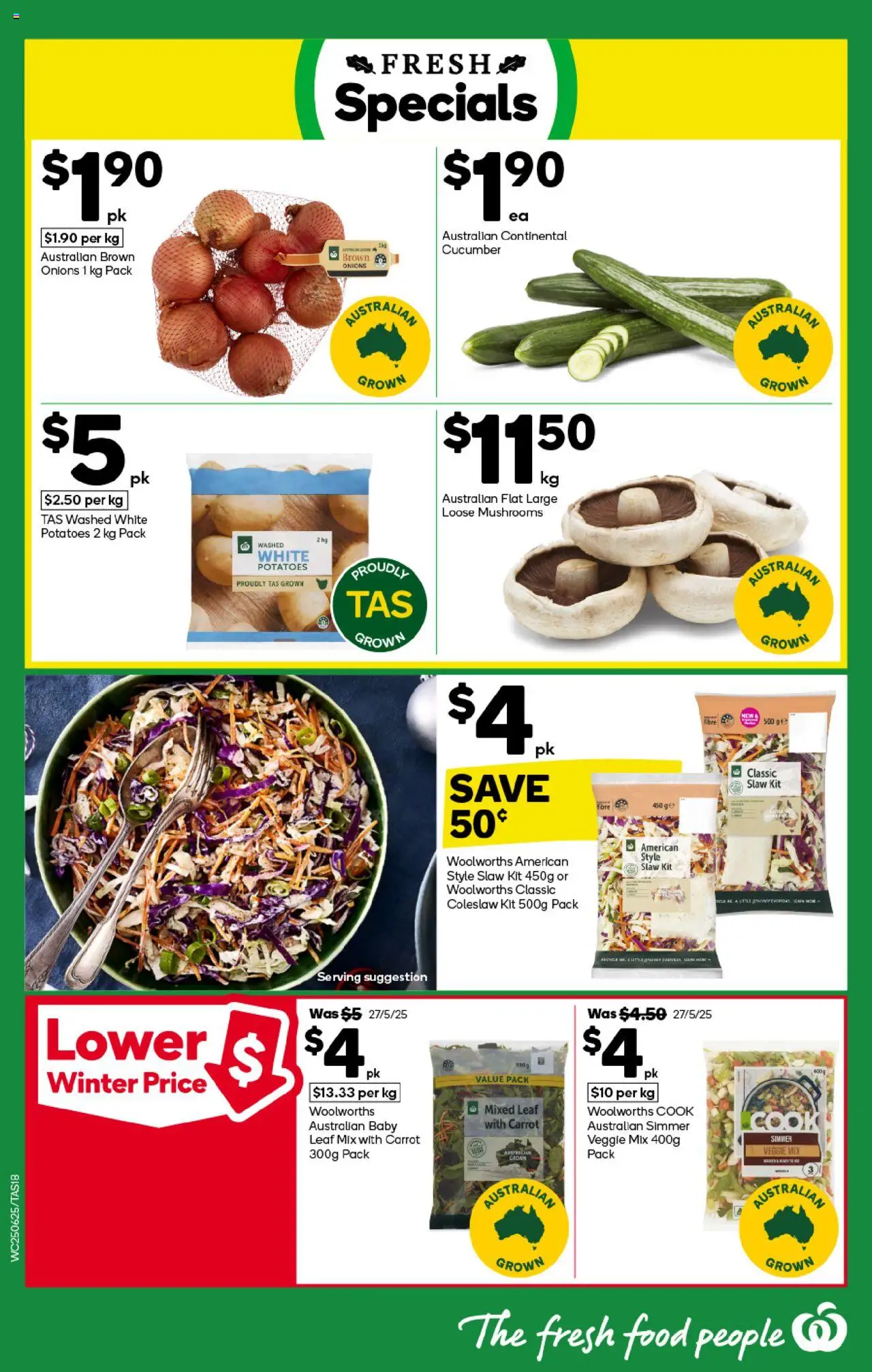 Woolworths catalogue - valid from 25.06.2025 | Page: 18 | Products: Mushrooms, Potatoes, Onions