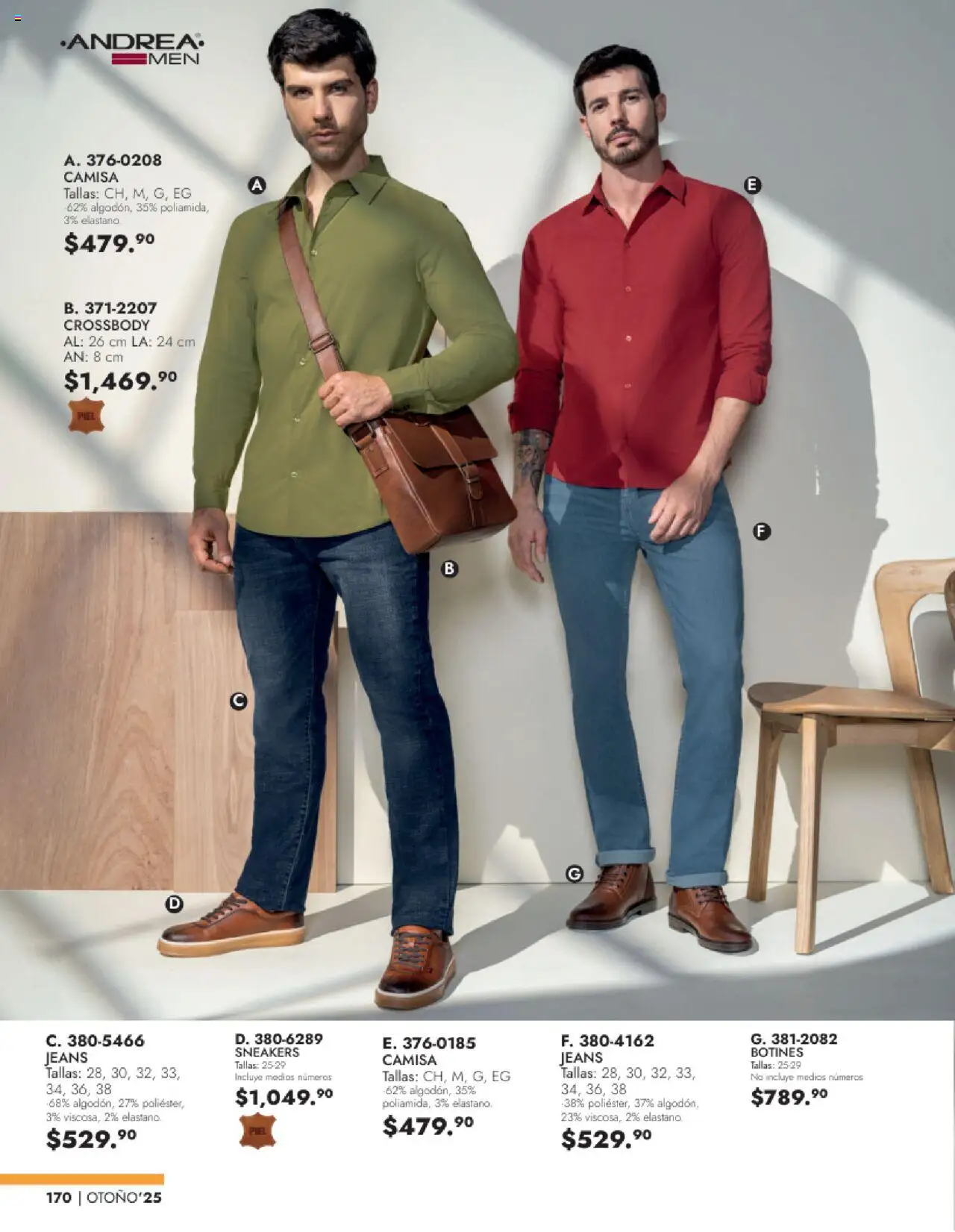 Nuevas ofertas de Andrea válidas en toda la República Mexicana desde el 24.08.2025. ¡Encuentra las mejores ofertas en Andrea - Catálogo Vestir Caballero! | Página: 8 | Productos: Camisa, Botines