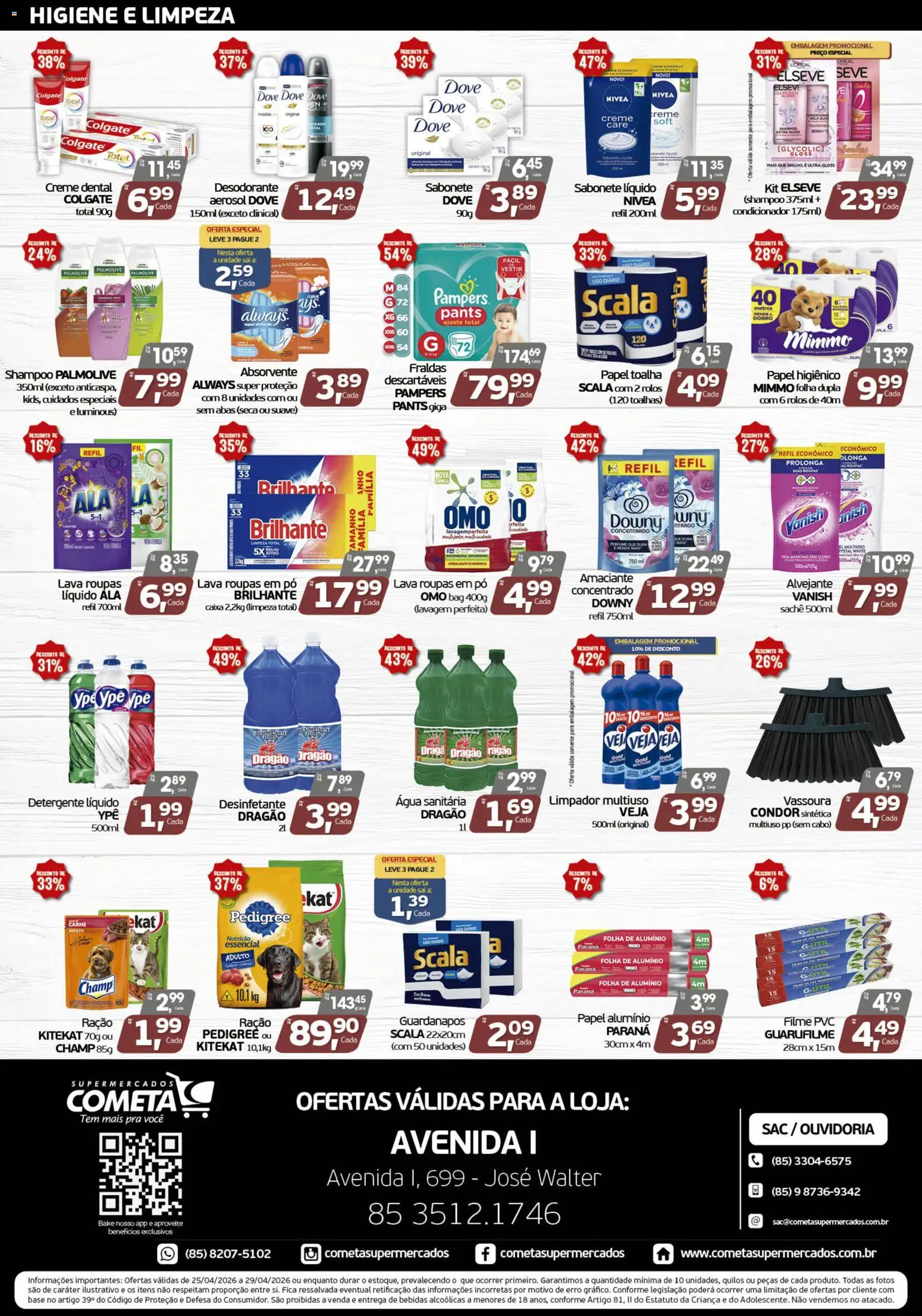 Cometa Supermercados Folheto - válido de 25.04.2026 | Página: 4 | Produtos: Pampers, Alvejante, Vanish, Desinfetante