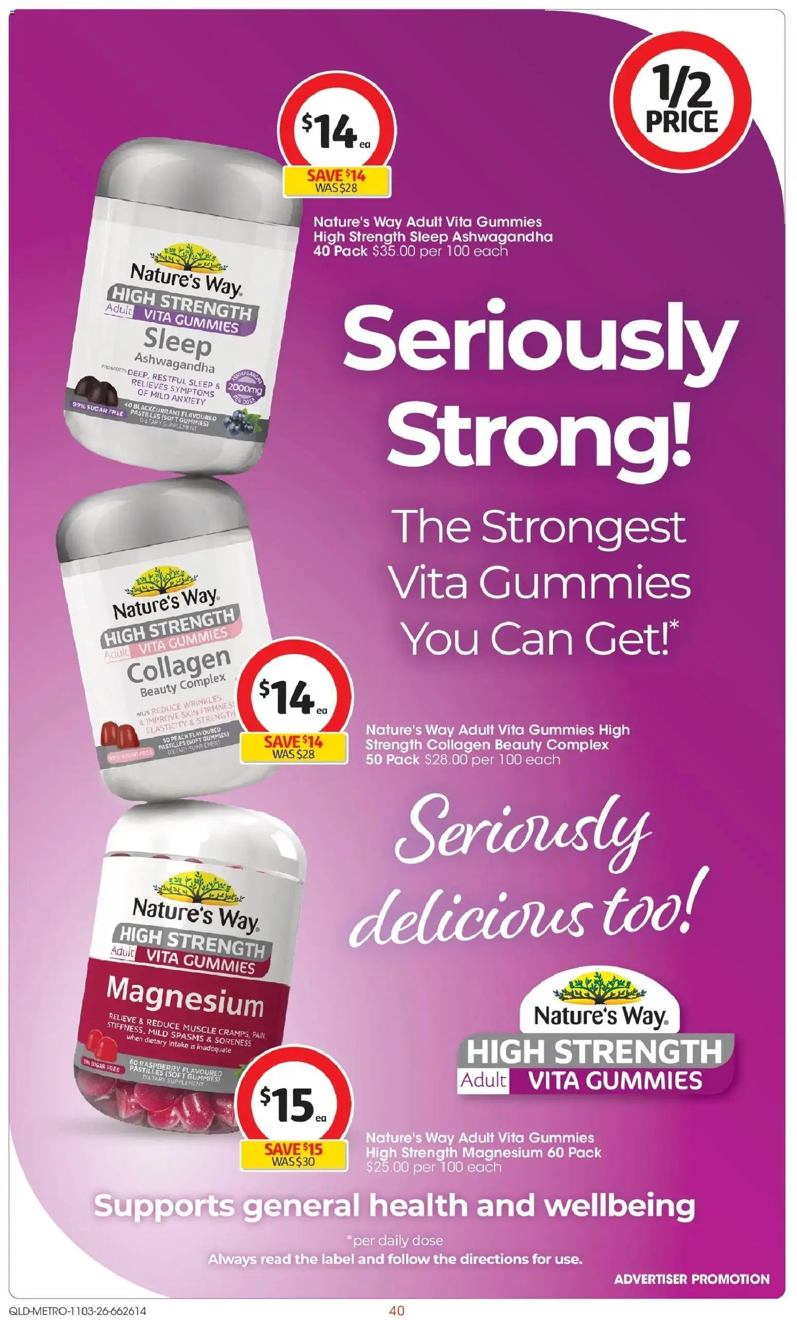 Coles catalogue - valid from 11.03.2026 | Page: 40 | Products: Sugar, Peach, Raspberry, Collagen