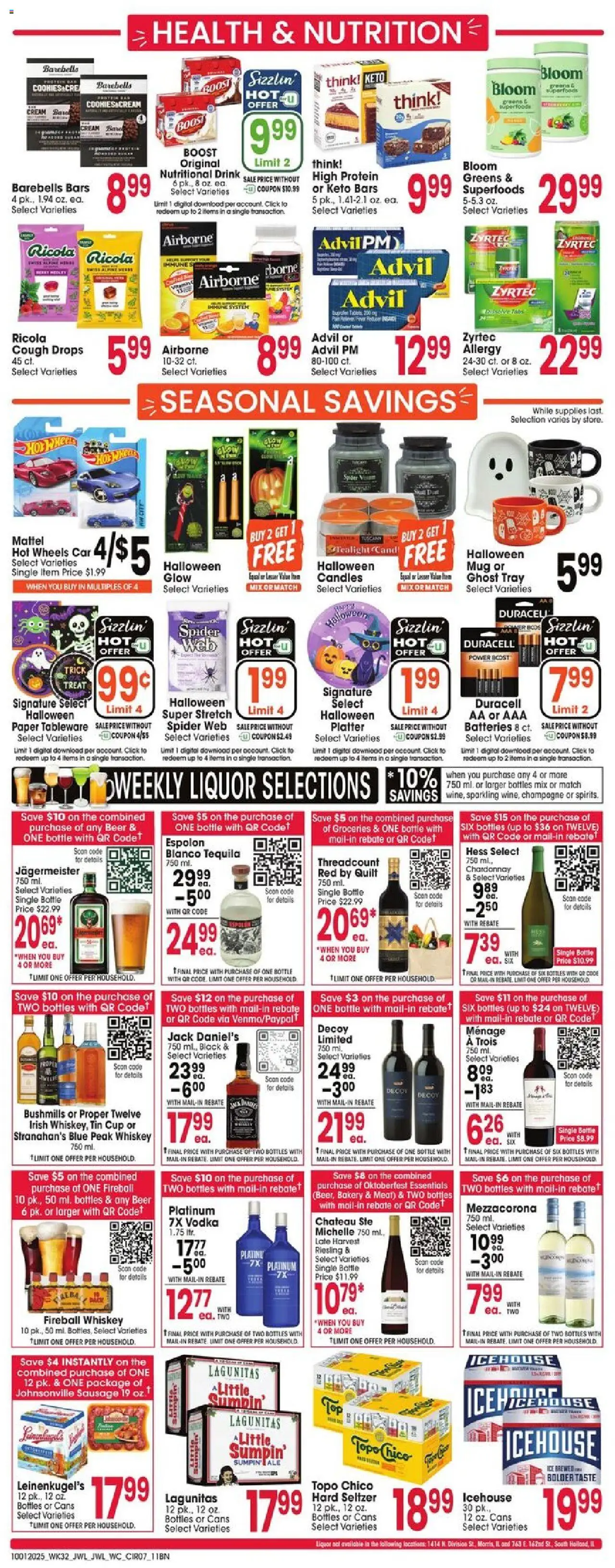 Jewel Osco Weekly Ad - IL - valid from 01.10.2025 | Page: 7 | Products: Bakery, Beer, Vodka, Whiskey