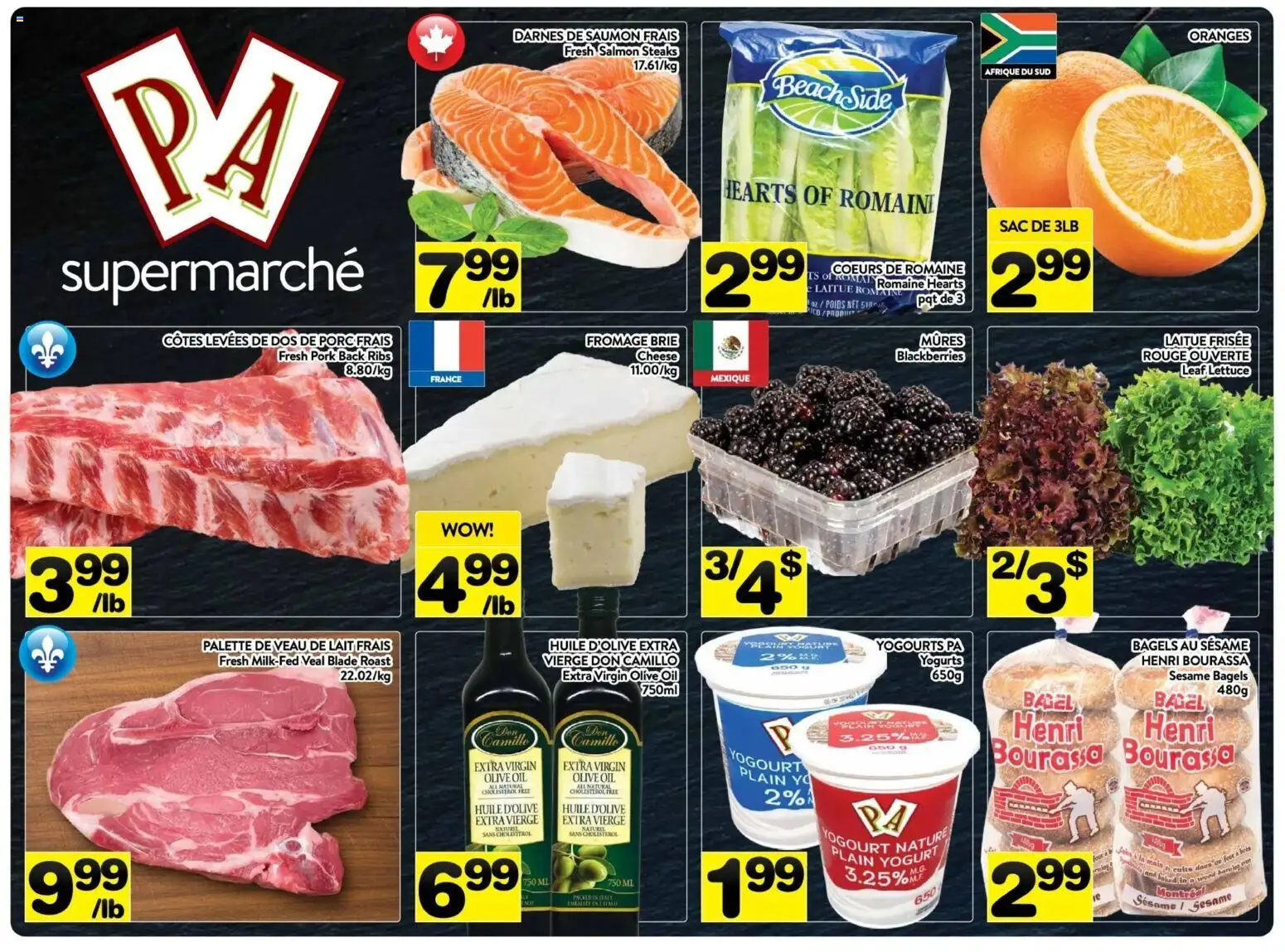 Pa Supermarché flyer valid from 19.01.2026 | Page: 1 | Products: Cheese, Yogurt, Pork, Oranges