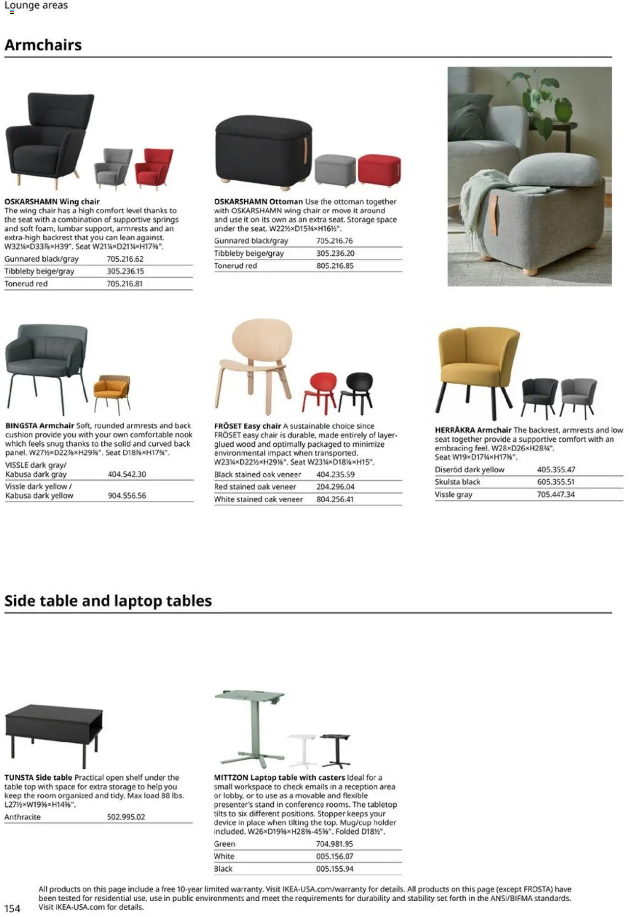 IKEA Office Brochure 2025 - valid from 01.03.2025 | Page: 154 | Products: Armchair, Table, Chair, Laptop