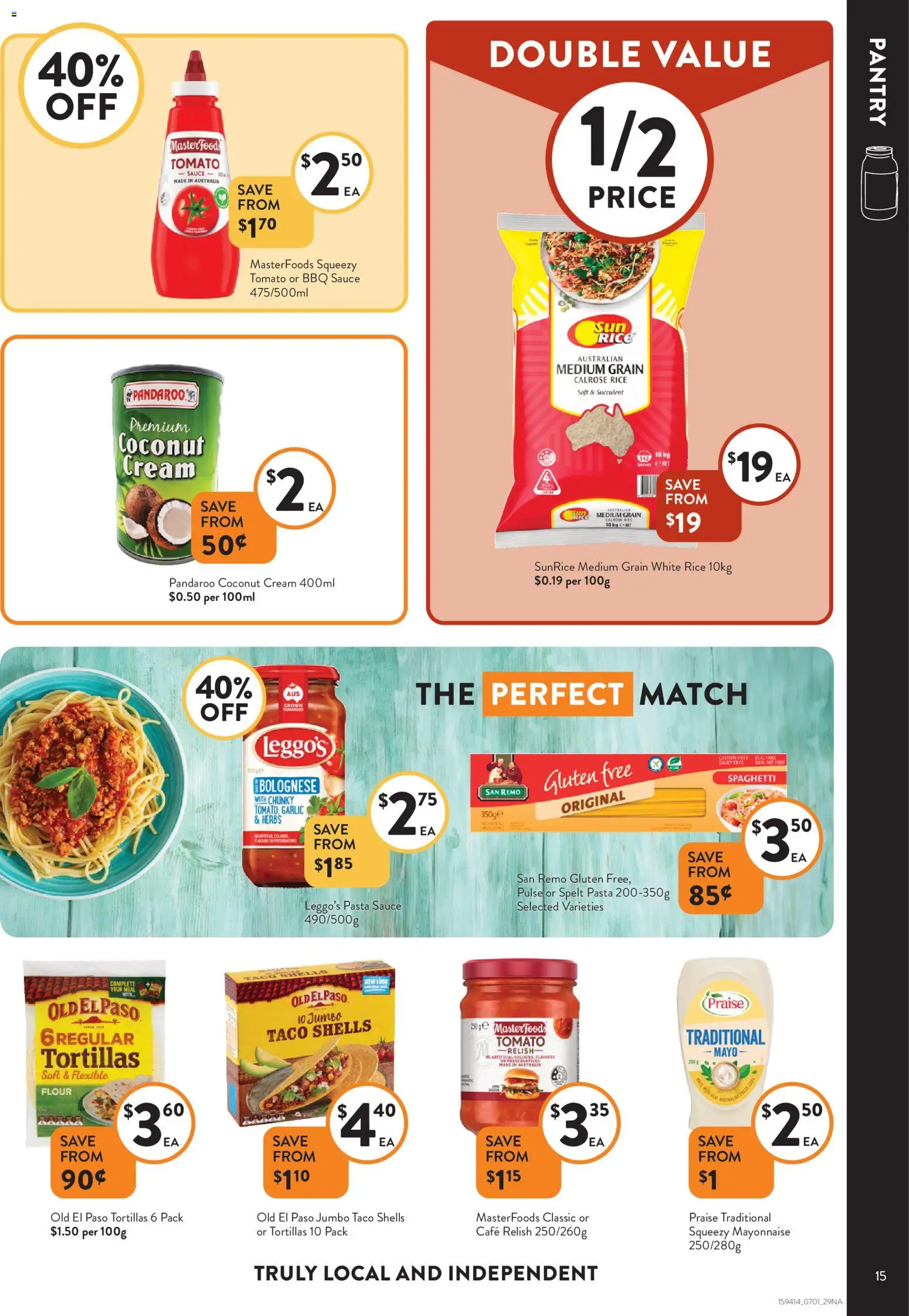 Foodworks catalogue - valid from 07.01.2026 | Page: 15 | Products: BBQ Sauce, Rice, Cream, Tortillas