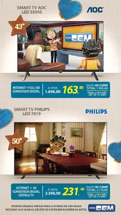 Lojas Cem Folheto - válido de 18.08.2025 | Página: 10 | Produtos: smart TV, Conversor, Tv, Carne
