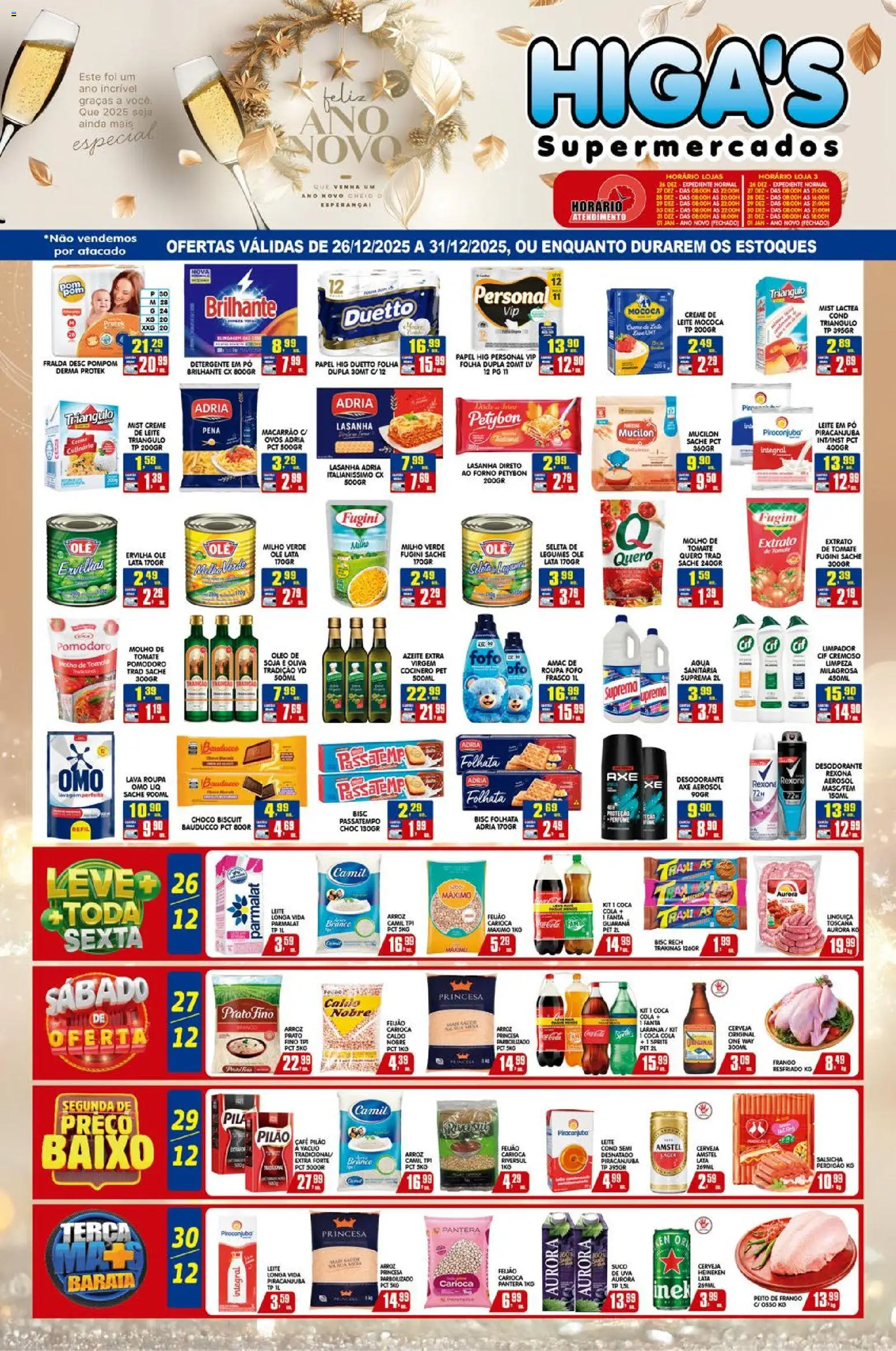 Higa's Supermercado Folheto - válido de 26.12.2025 | Página: 1 | Produtos: Forno, Ervilha, Heineken, Baixo