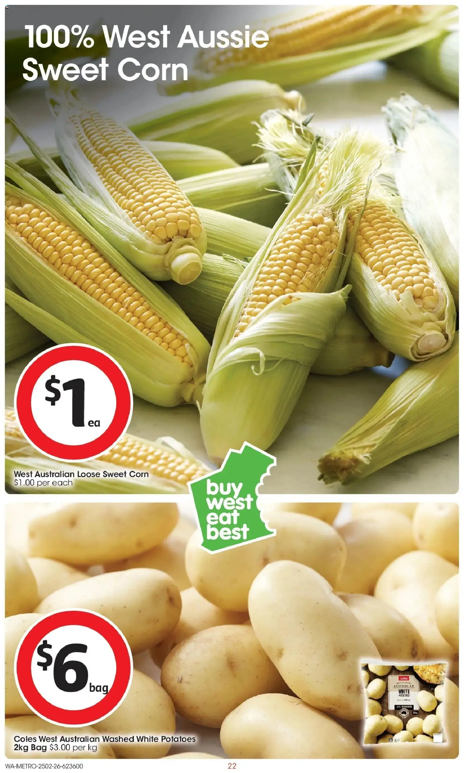 Coles catalogue - valid from 25.02.2026 | Page: 22 | Products: Potatoes, Bag