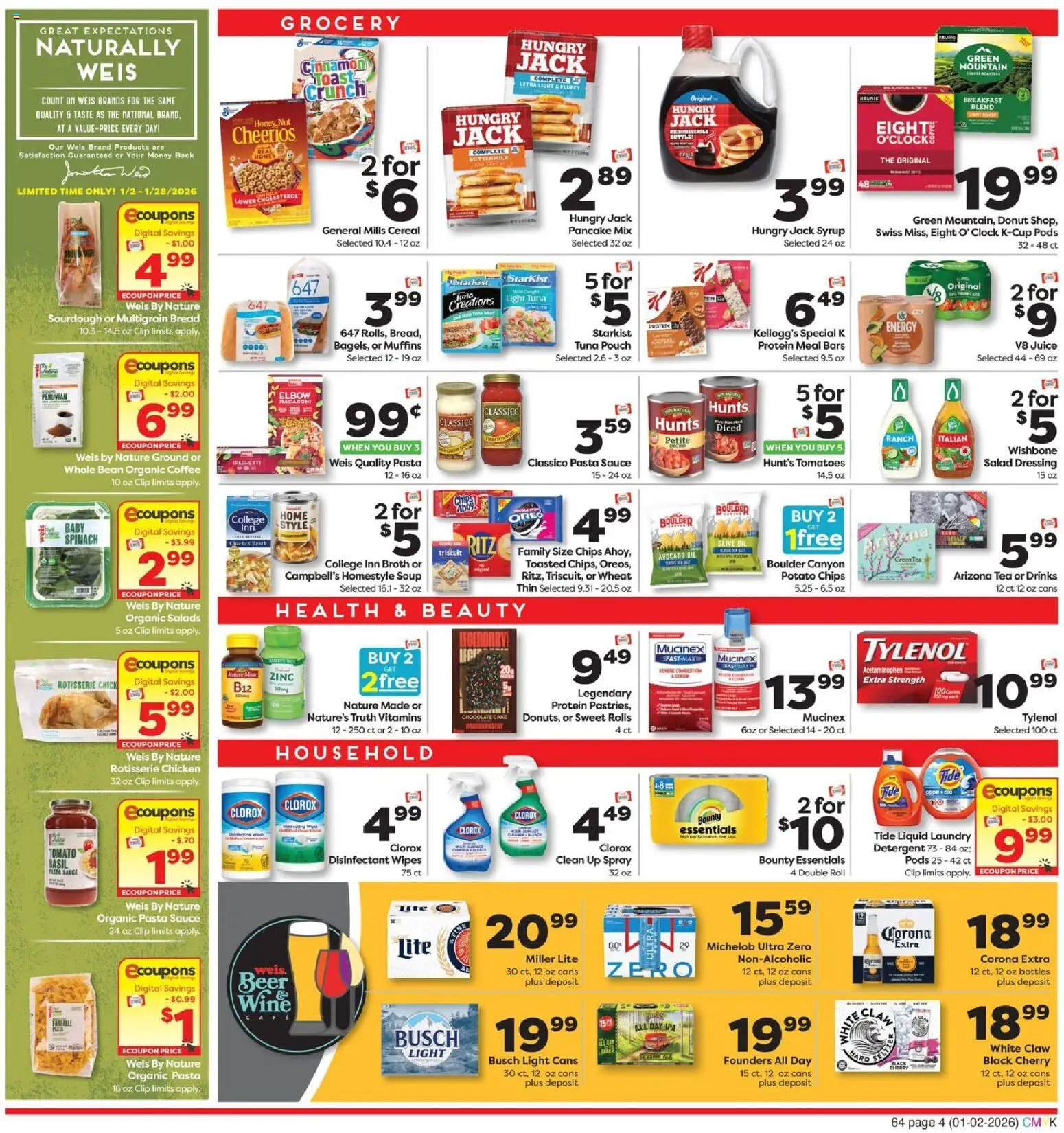 Weis Weekly Circular - NY - valid from 02.01.2026 | Page: 4 | Products: Wine, Pasta, Salad, Sauce