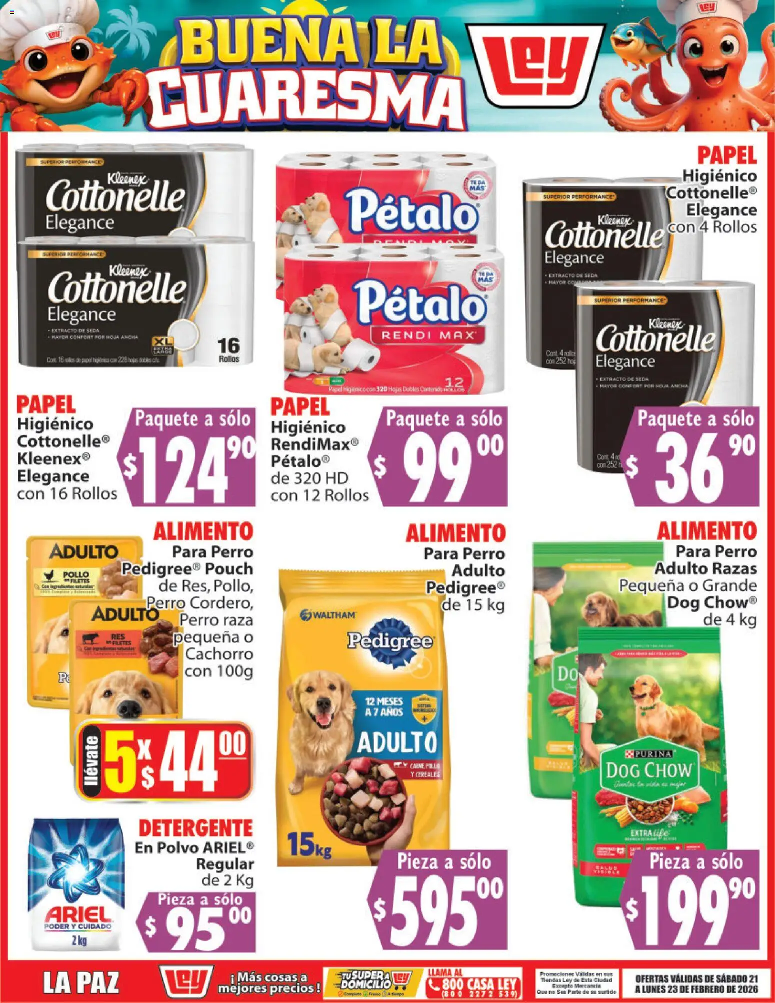 Nuevas ofertas de Casa Ley válidas en toda la República Mexicana desde el 21.02.2026. ¡Encuentra las mejores ofertas en Casa Ley folleto Buena la Cuaresma! | Página: 13 | Productos: Cereales, Papel higiénico, Té, Polvo