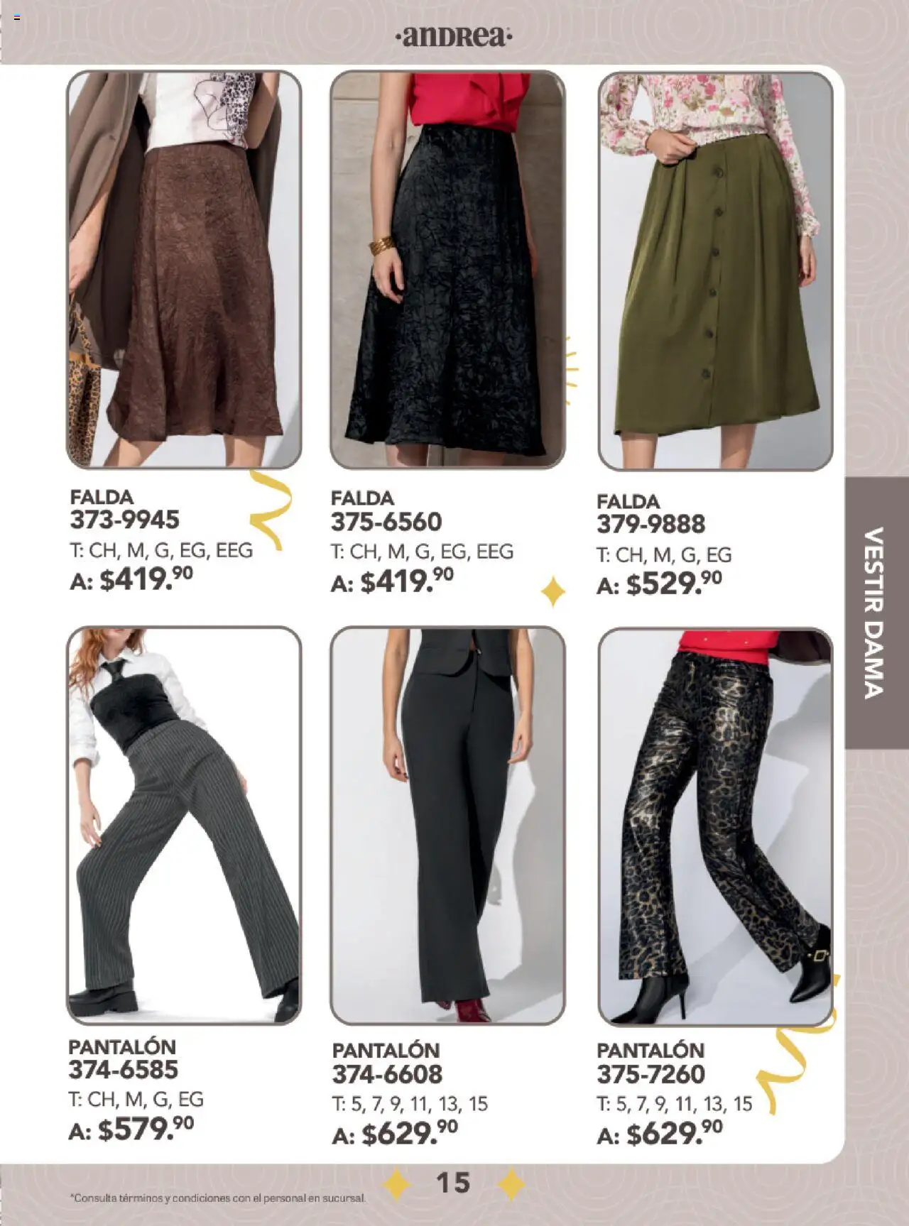 Nuevas ofertas de Andrea válidas en toda la República Mexicana desde el 24.08.2025. ¡Encuentra las mejores ofertas en Andrea - Catálogo Fiestas y Celebraciones! | Página: 15 | Productos: Falda