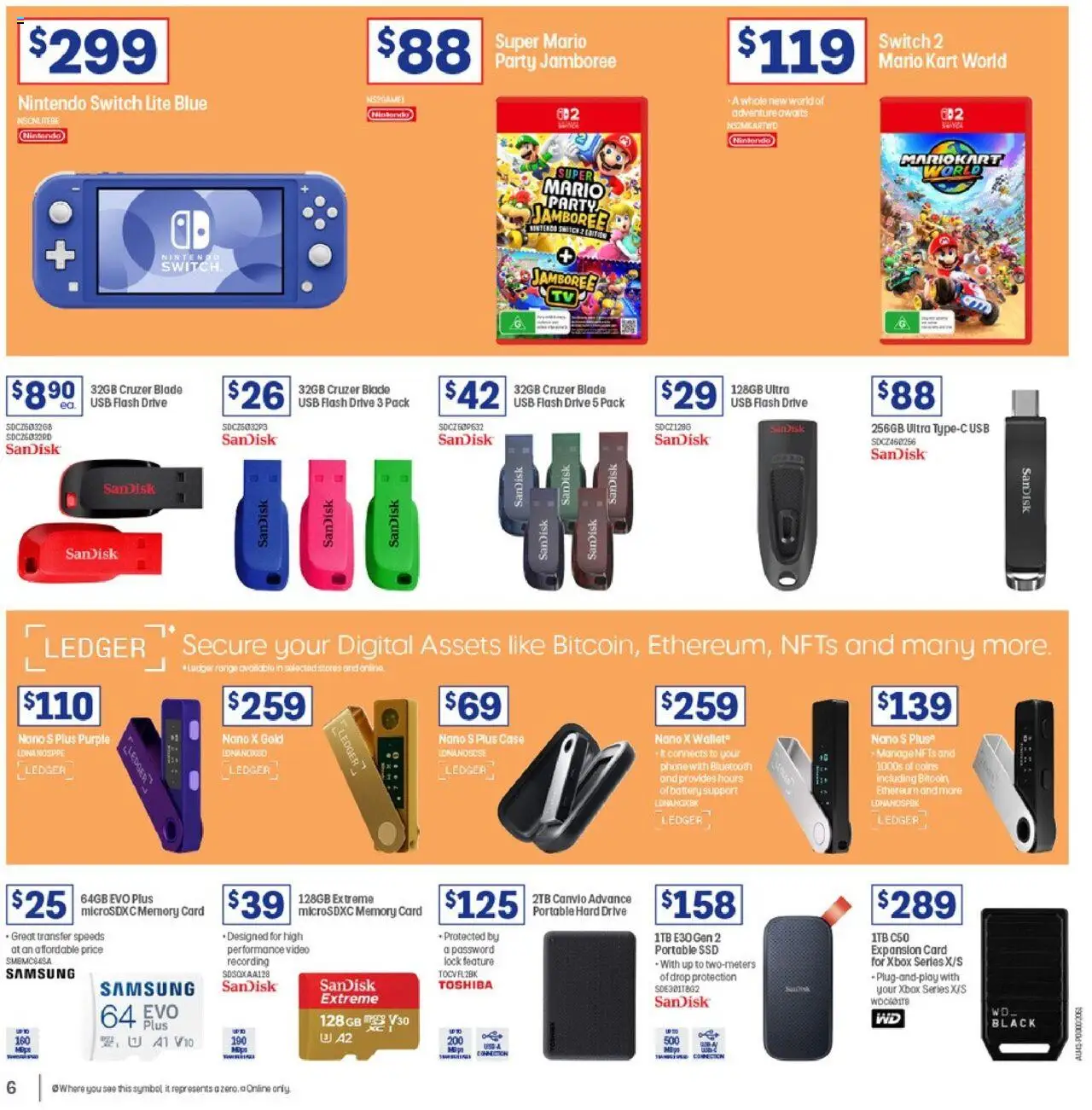 Officeworks catalogue - valid from 07.08.2025 | Page: 6 | Products: Battery, Xbox, Memory card, Nano