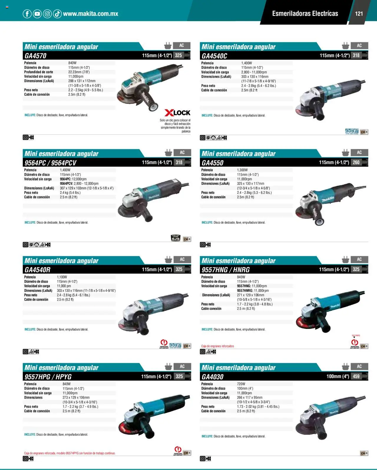 Nuevas ofertas de Makita válidas en toda la República Mexicana desde el 17.04.2024. ¡Encuentra las mejores ofertas en Makita catálogo ! | Página: 121 | Productos: Cable, Disco, Caja