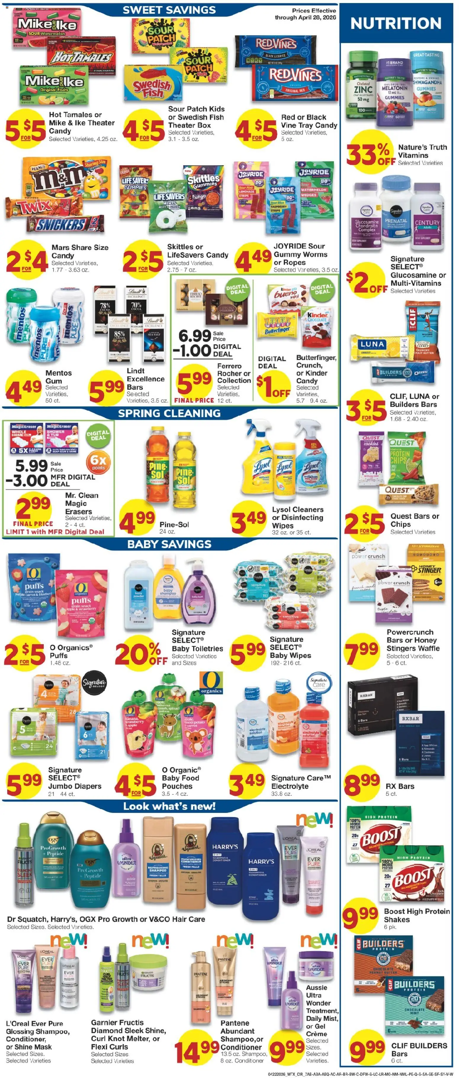 United Supermarkets Weekly Ad - valid from 22.04.2026 | Page: 7 | Products: Melatonin, Fish, Chips, Salt