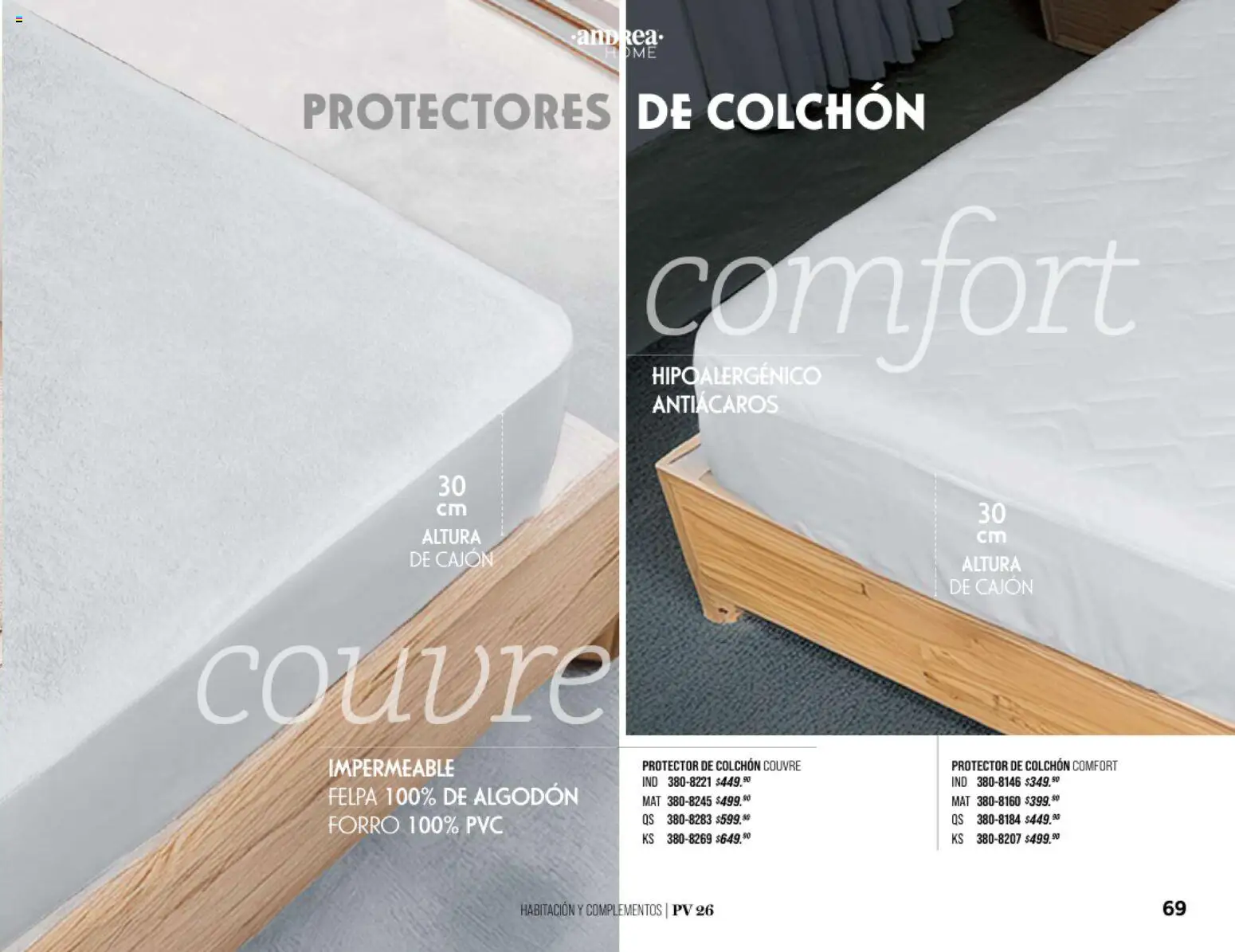 Nuevas ofertas de Andrea válidas en toda la República Mexicana desde el 25.01.2026. ¡Encuentra las mejores ofertas en Andrea catálogo Home! | Página: 69 | Productos: Algodón, Colchón