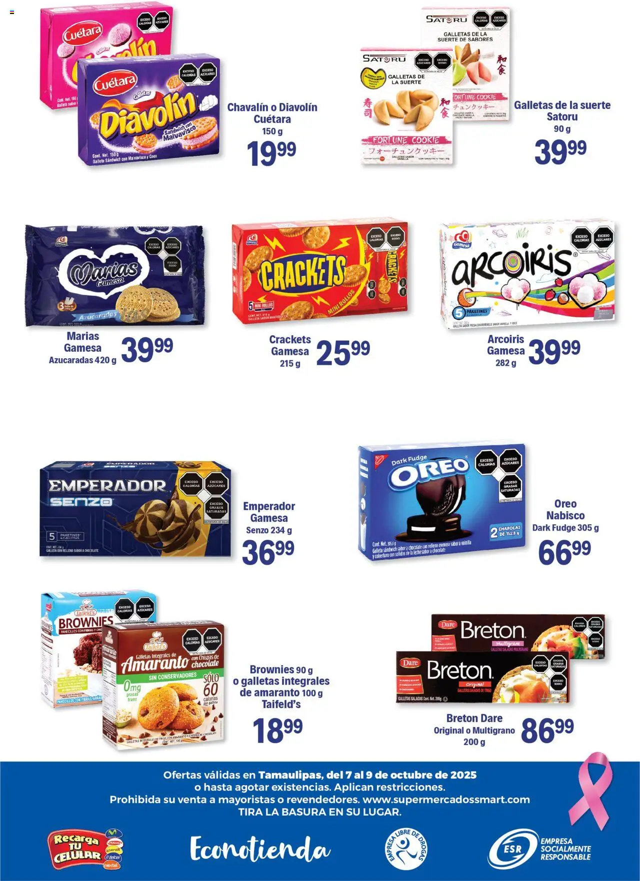 Nuevas ofertas de S-Mart válidas en toda la República Mexicana desde el 07.10.2025. ¡Encuentra las mejores ofertas en S-Mart - Folleto de Feria - Matamoros! | Página: 6 | Productos: Fresa, Leche, Chocolate, Galletas