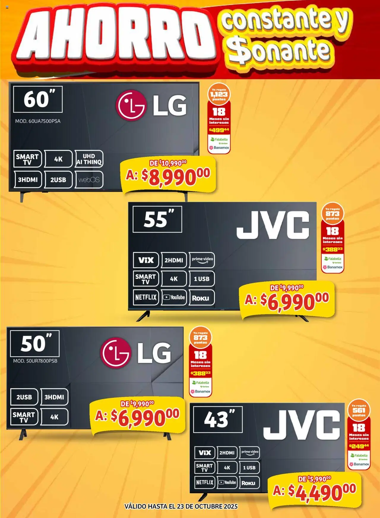 Nuevas ofertas de Soriana válidas en toda la República Mexicana desde el 16.10.2025. ¡Encuentra las mejores ofertas en Soriana - Pesito Valedor Mercado: Nay, Sin, Son! | Página: 21 | Productos: Usb, Té, Video