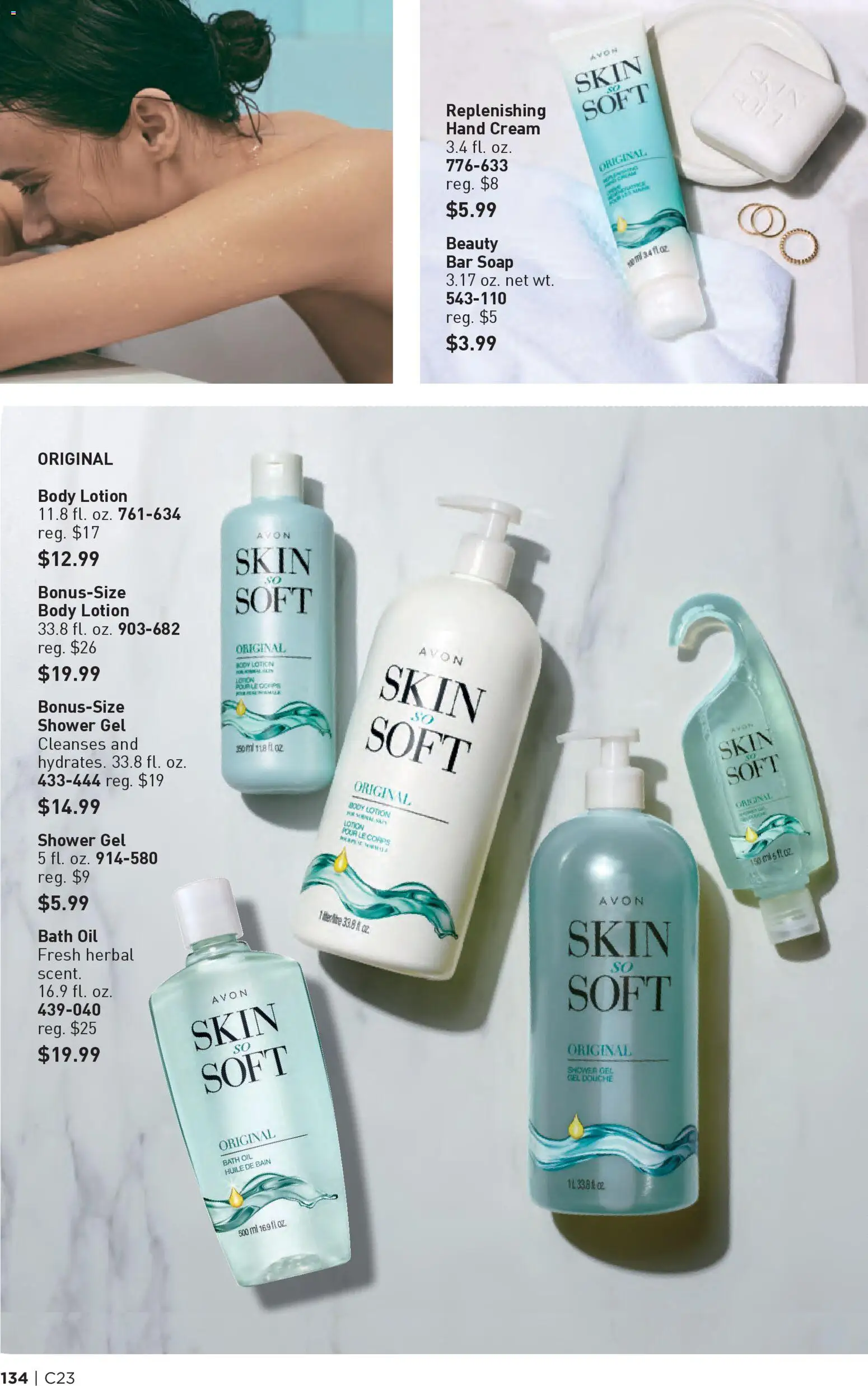 Avon Brochure - valid from 05.11.2025 | Page: 134 | Products: Shower, Soap, Cream, Bar Soap