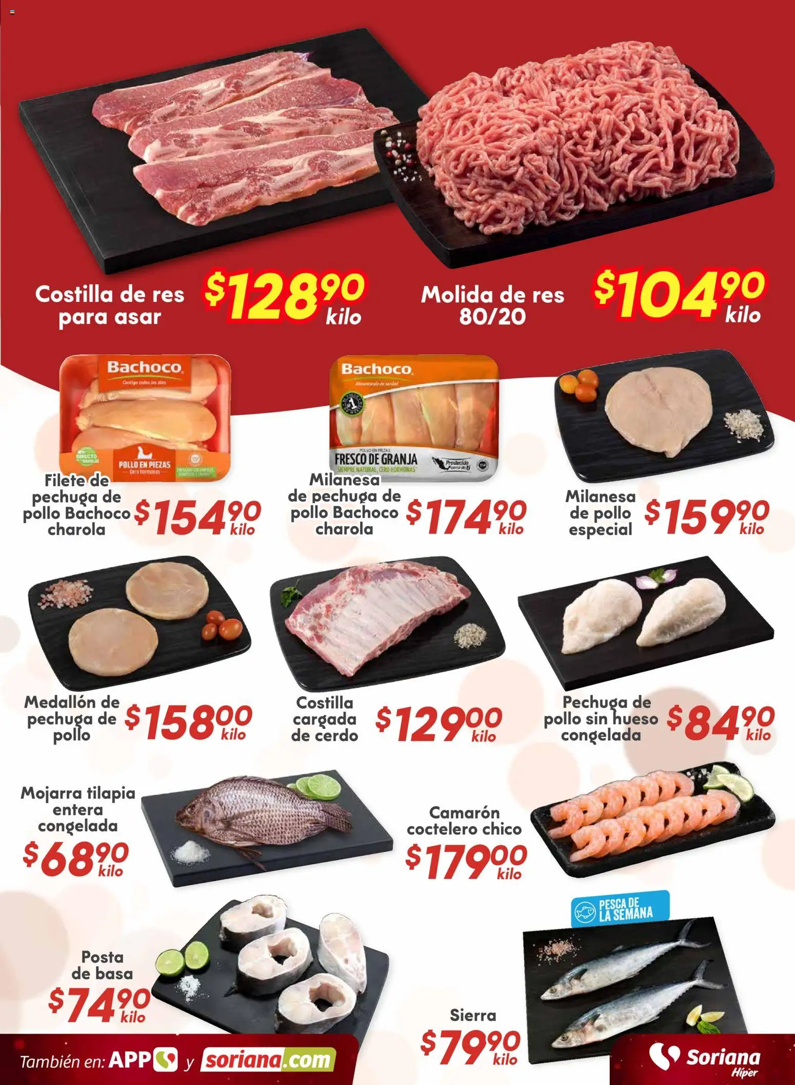 Nuevas ofertas de Soriana válidas en toda la República Mexicana desde el 21.11.2025. ¡Encuentra las mejores ofertas en Soriana - Fin de Semana Híper: BCS, Son y Sin! | Página: 3 | Productos: Pollo, Milanesa, Res, Sierra