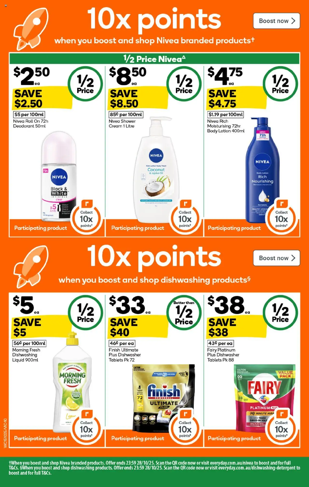 Woolworths catalogue - valid from 15.10.2025 | Page: 40 | Products: Shower, Oil, Dishwasher tablets, Body lotion