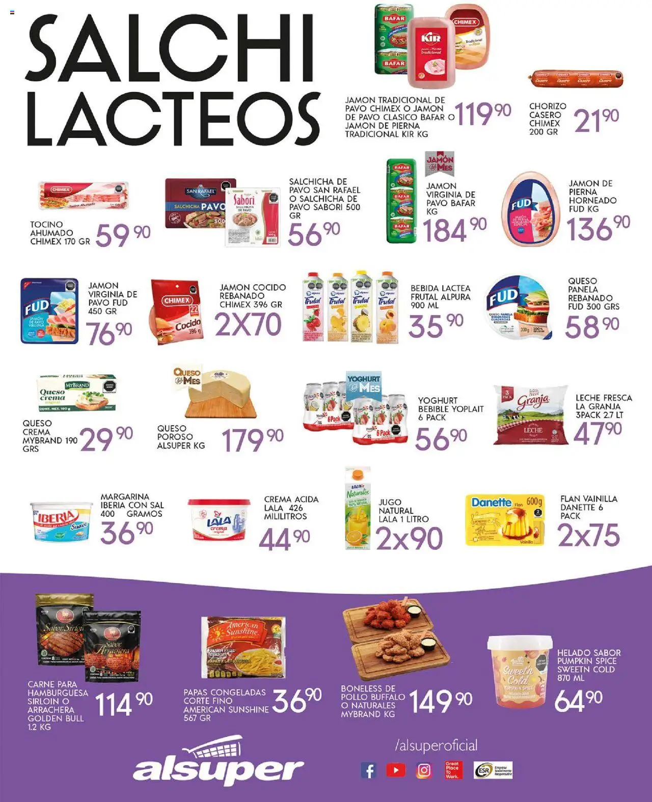 Nuevas ofertas de Alsuper válidas en toda la República Mexicana desde el 14.10.2025. ¡Encuentra las mejores ofertas en Alsuper - Folleto Durango! | Página: 3 | Productos: Jamón cocido, Leche, Jugo, Margarina