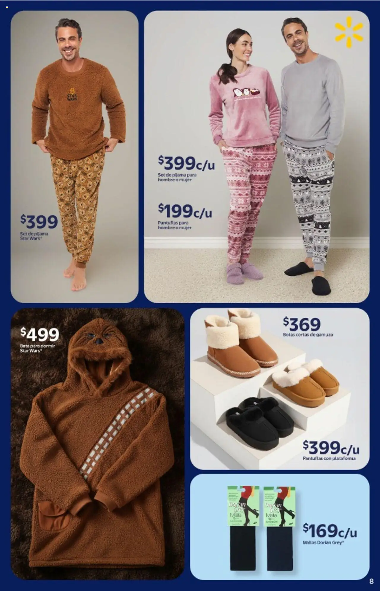 Nuevas ofertas de Walmart válidas en toda la República Mexicana desde el 14.10.2025. ¡Encuentra las mejores ofertas en Walmart - Folleto Precios Bajos! | Página: 8 | Productos: Pijama, Botas, Pantuflas, Mallas