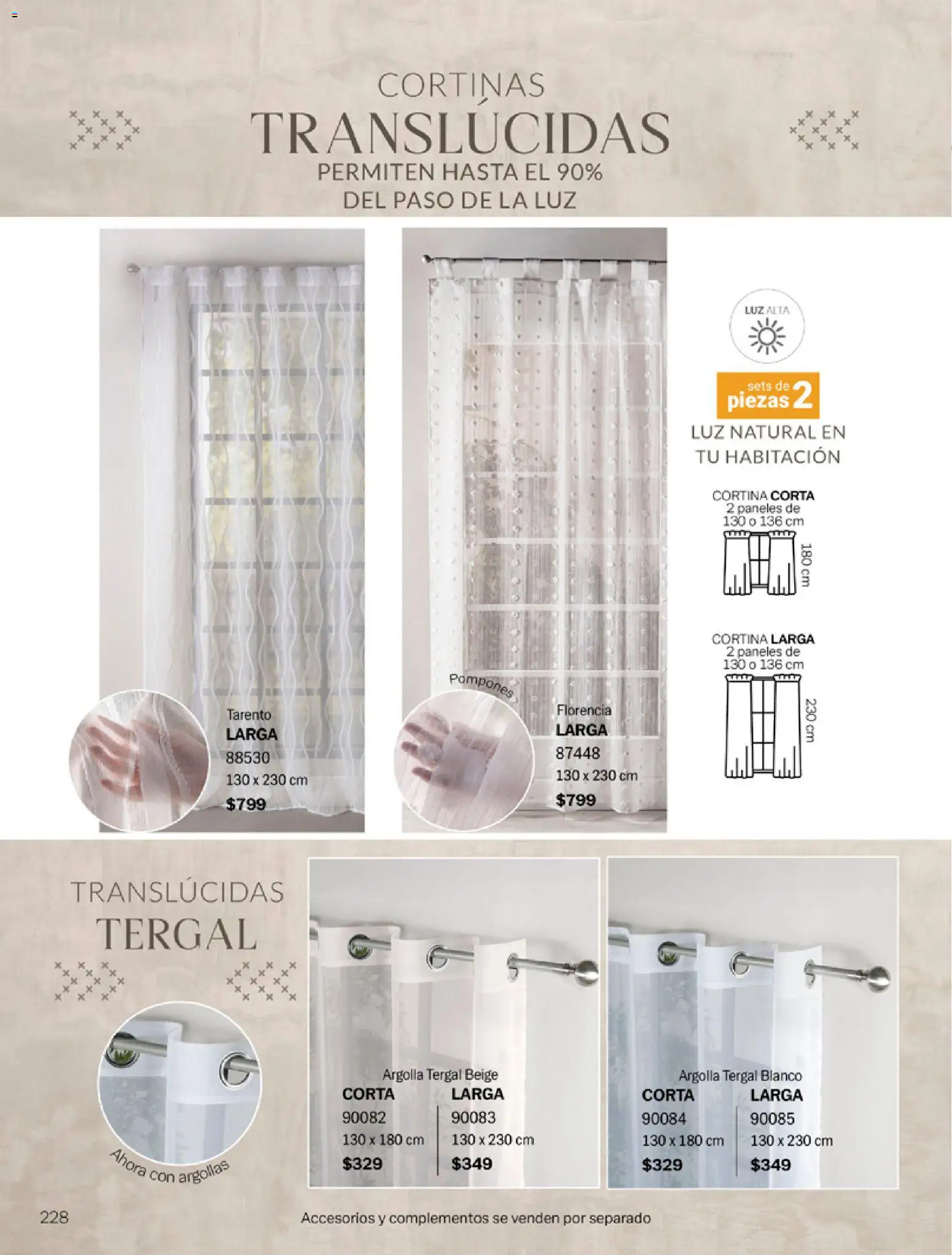 Nuevas ofertas de Vianney válidas en toda la República Mexicana desde el 06.03.2026. ¡Encuentra las mejores ofertas en Vianney catálogo Tu hogar, nuestra pasión! | Página: 230 | Productos: Cortinas