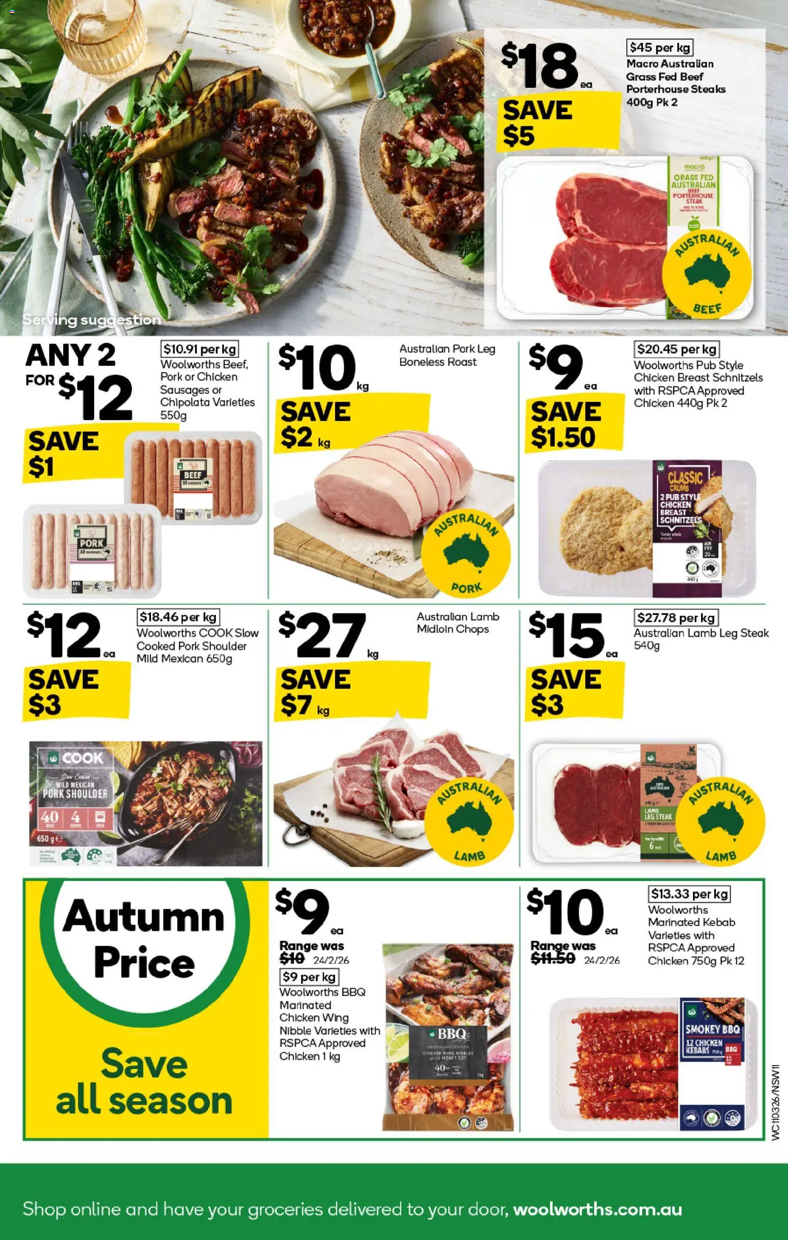 Woolworths catalogue - valid from 11.03.2026 | Page: 11 | Products: Grass, Chicken, Pork, Beef