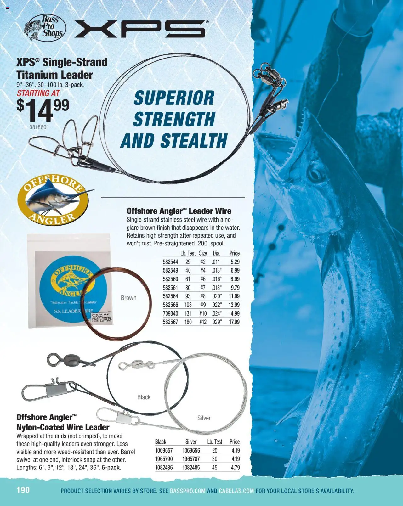 Cabela's Saltwater Specialist 25 - valid from 01.01.2025 | Page: 190 | Products: Swivel, Wire