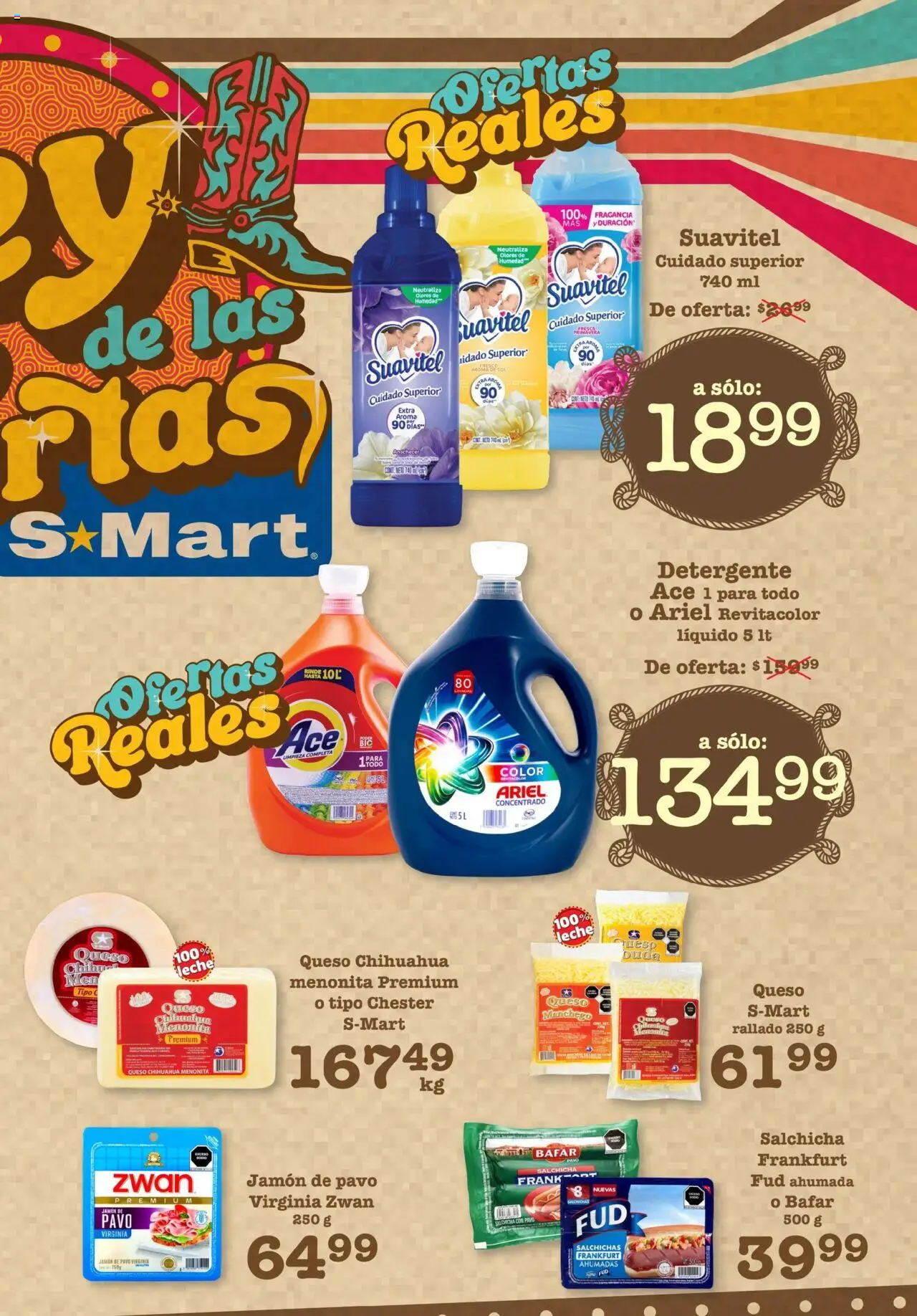 Nuevas ofertas de S-Mart válidas en toda la República Mexicana desde el 01.08.2025. ¡Encuentra las mejores ofertas en S-Mart - Folleto - Nuevo Laredo! | Página: 3 | Productos: Detergente, Salchicha, Leche, Fragancia