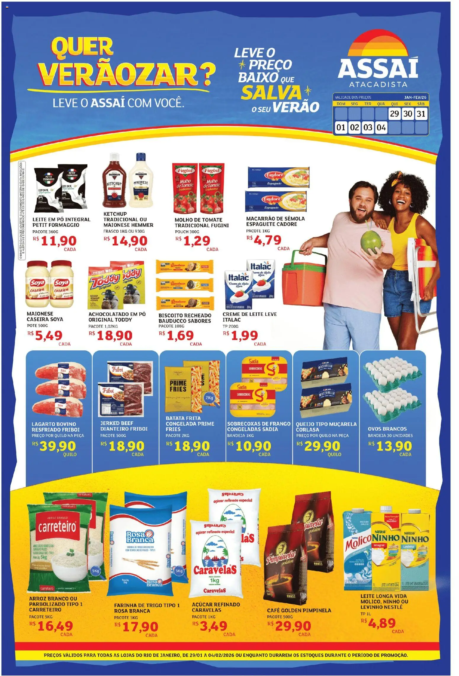 Assaí Atacadista Folheto - válido de 29.01.2026 | Página: 1 | Produtos: Ferro, Ovos, Creme, Batata